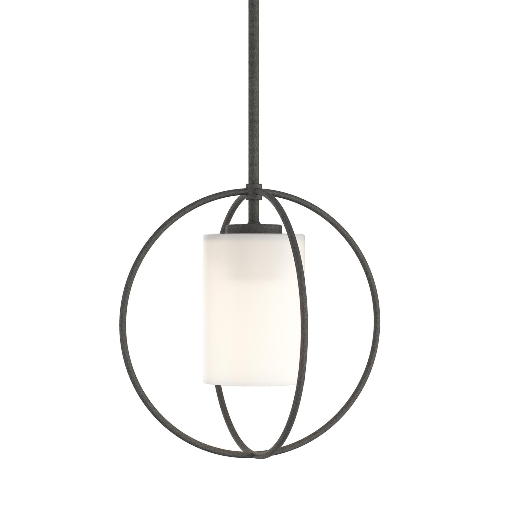 Shown in Natural Iron finish and Opal glass