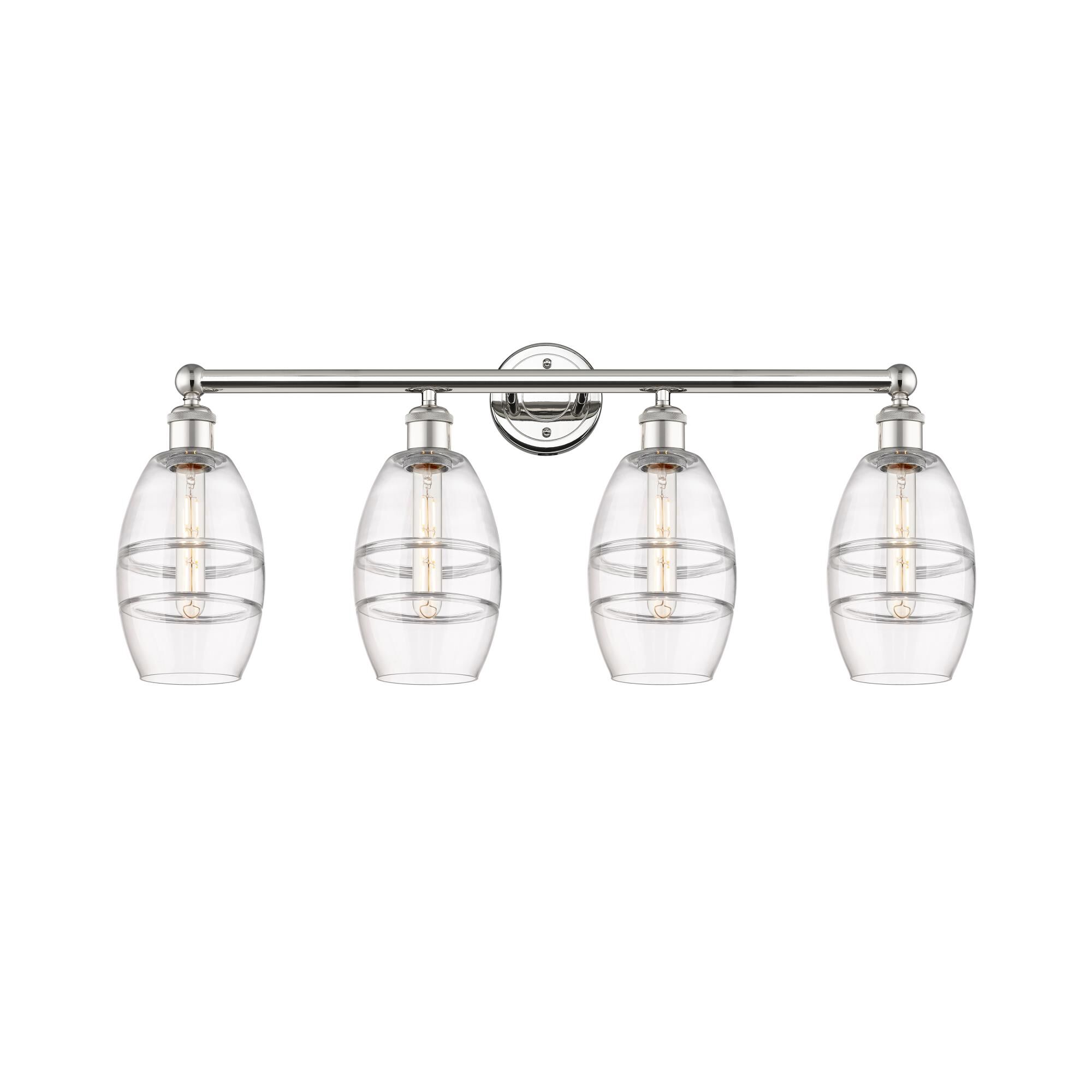 Shown in Polished Nickel finish and Clear glass