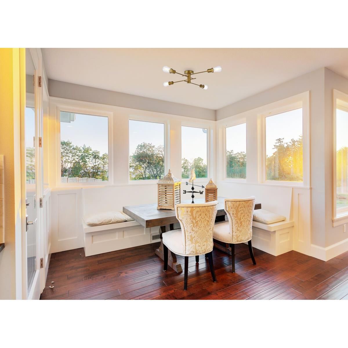 Xavier 26 Inch 4 Light Semi Flush Mount by Elegant Lighting