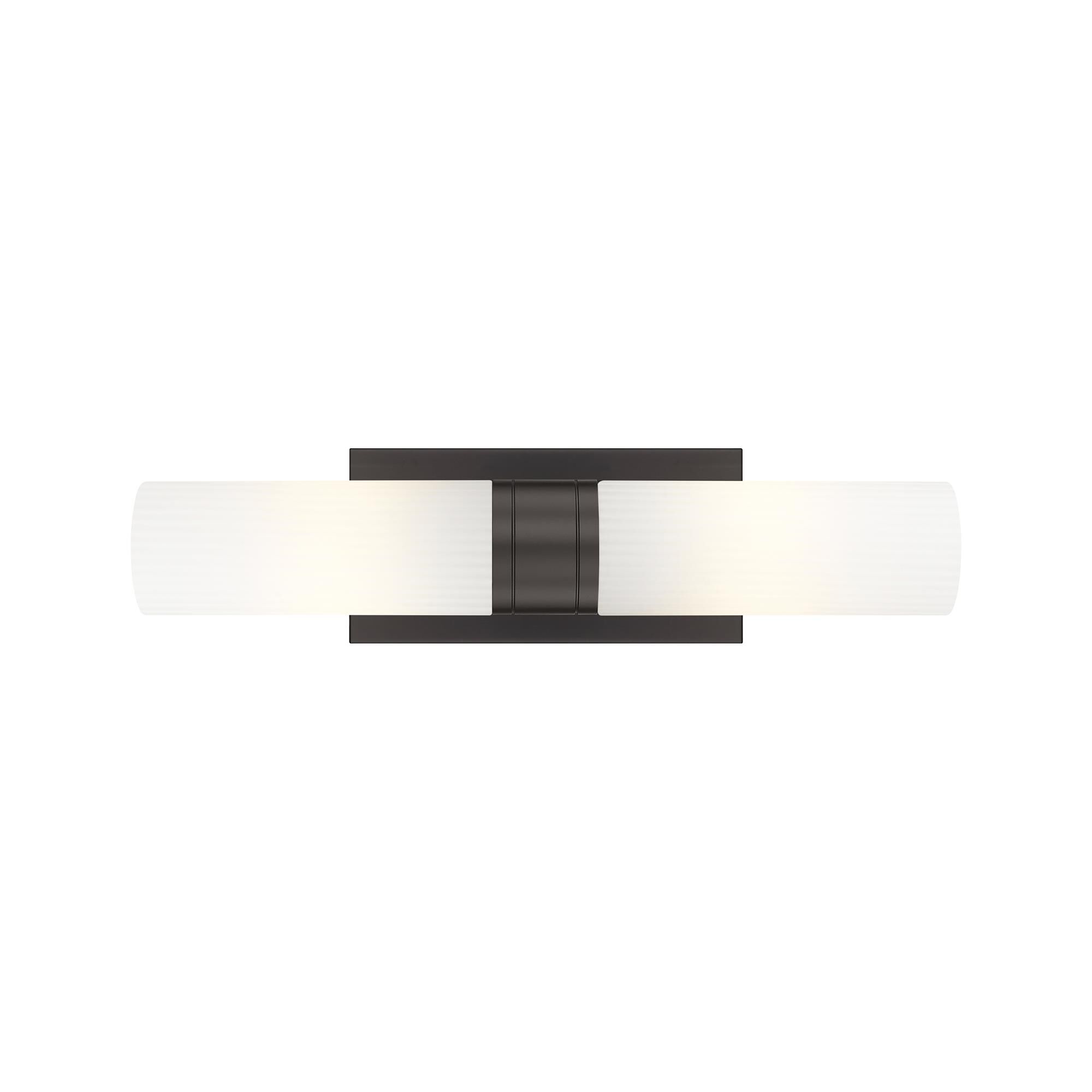 Shown in Oiled Brass finish and Striped White glass