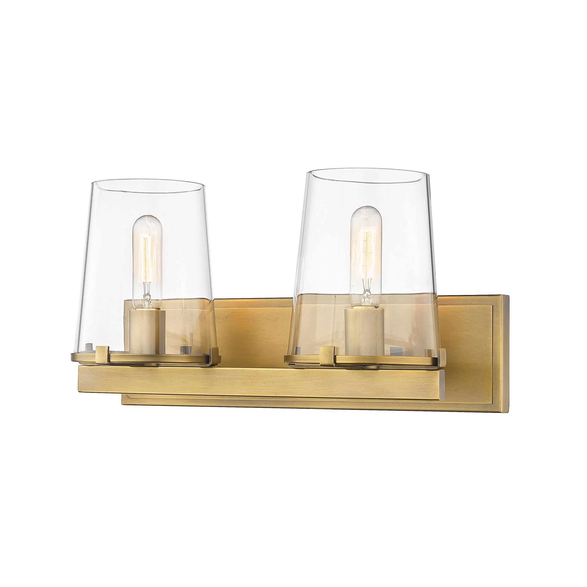 Shown in Rubbed Brass finish and Glass shade