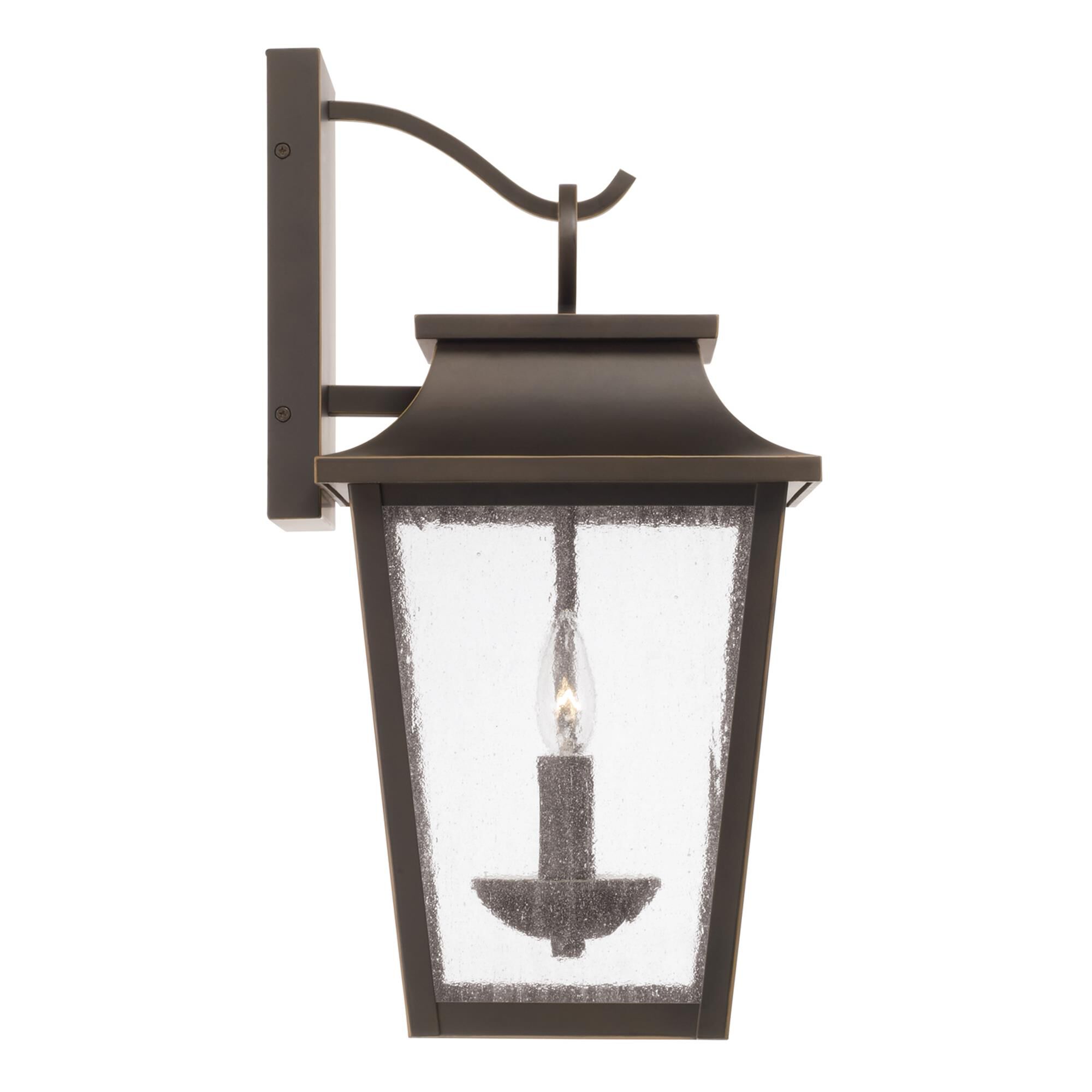 Shown in Oiled Bronze finish and Antiqued glass
