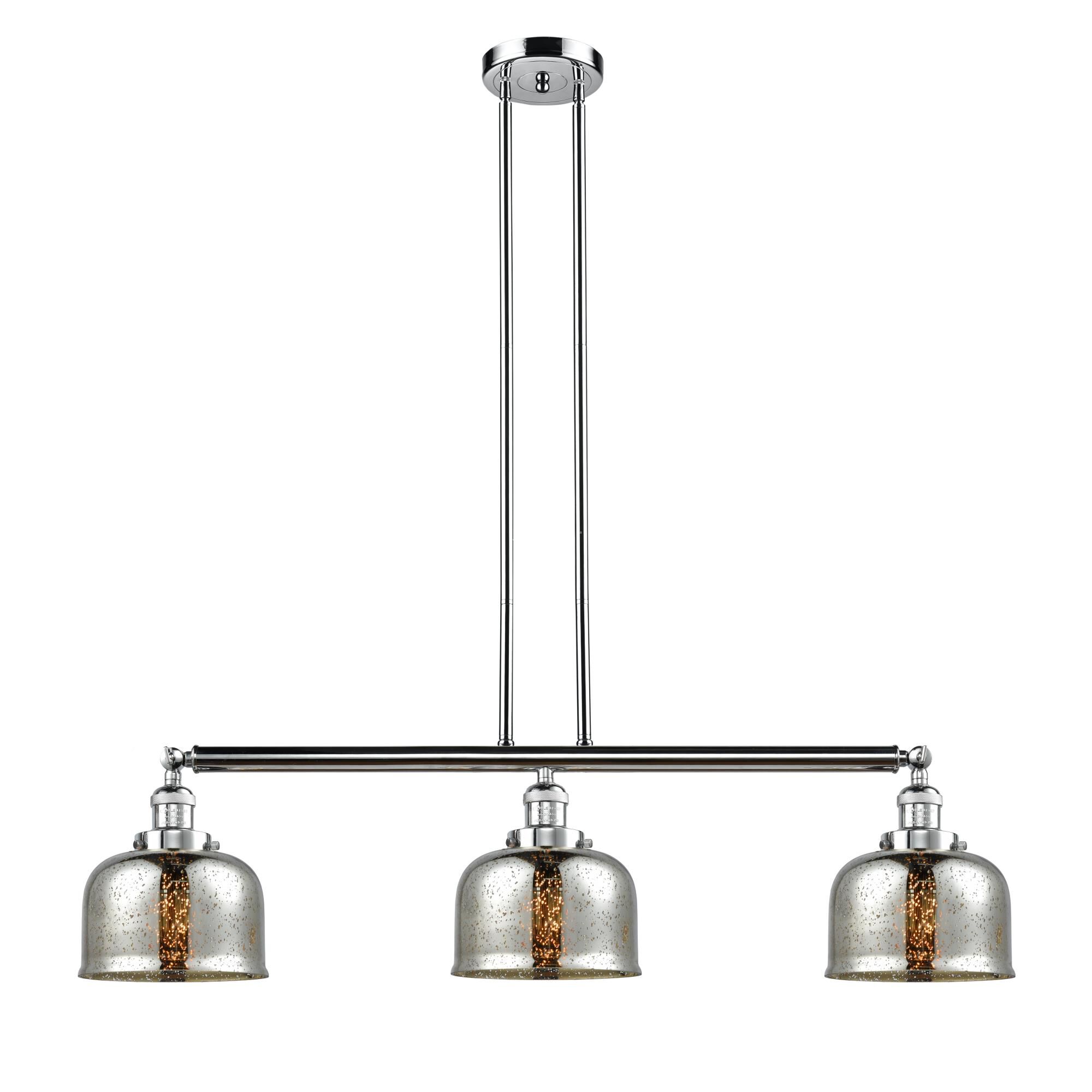 Shown in Polished Chrome finish and Silver Plated Mercury Large Bell glass
