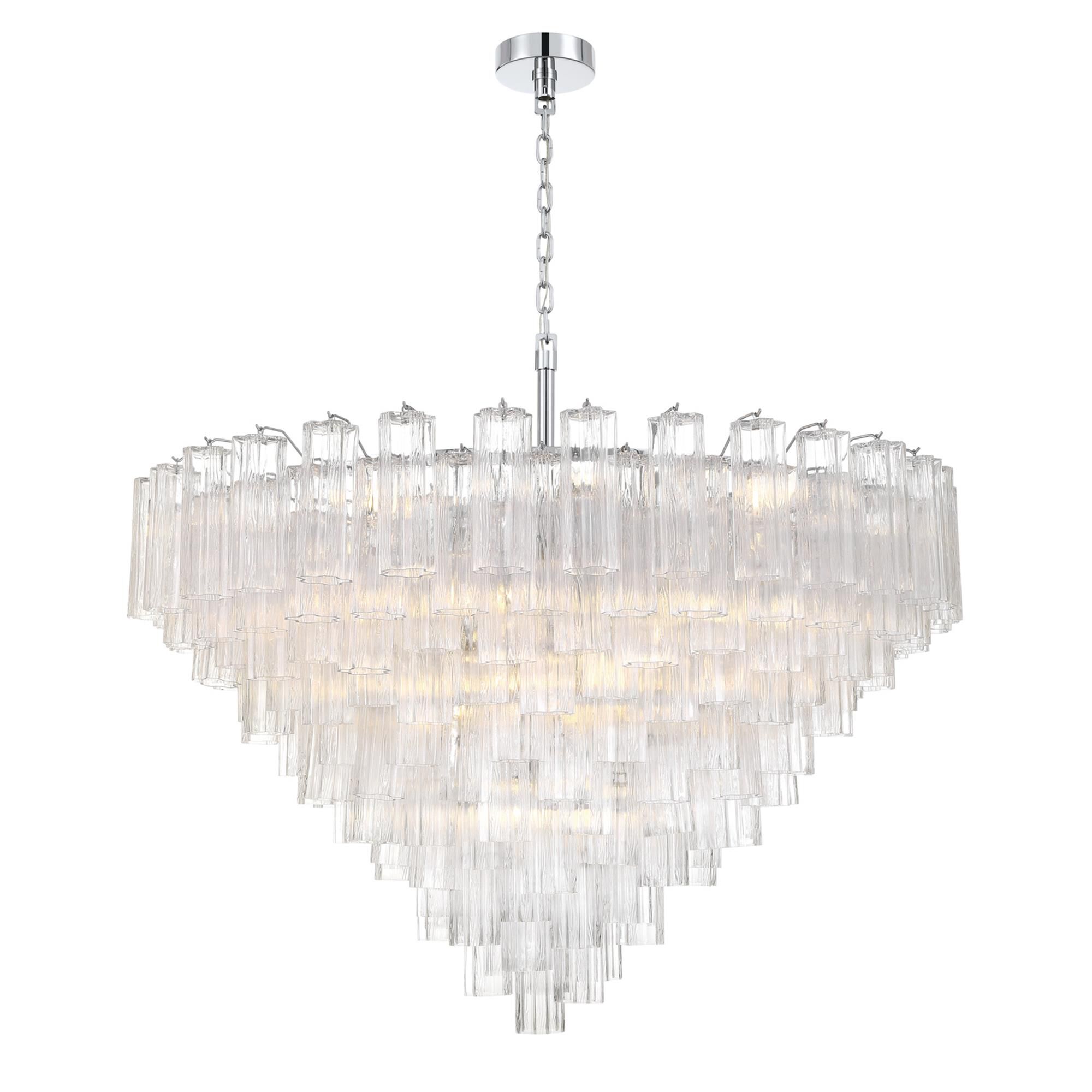 Shown in Polished Chrome finish and Tronchi Glass crystal