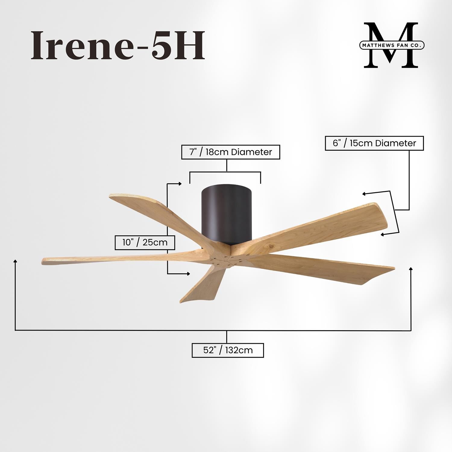 Irene 52 Inch Flush Mount Fan by Matthews Fan Company