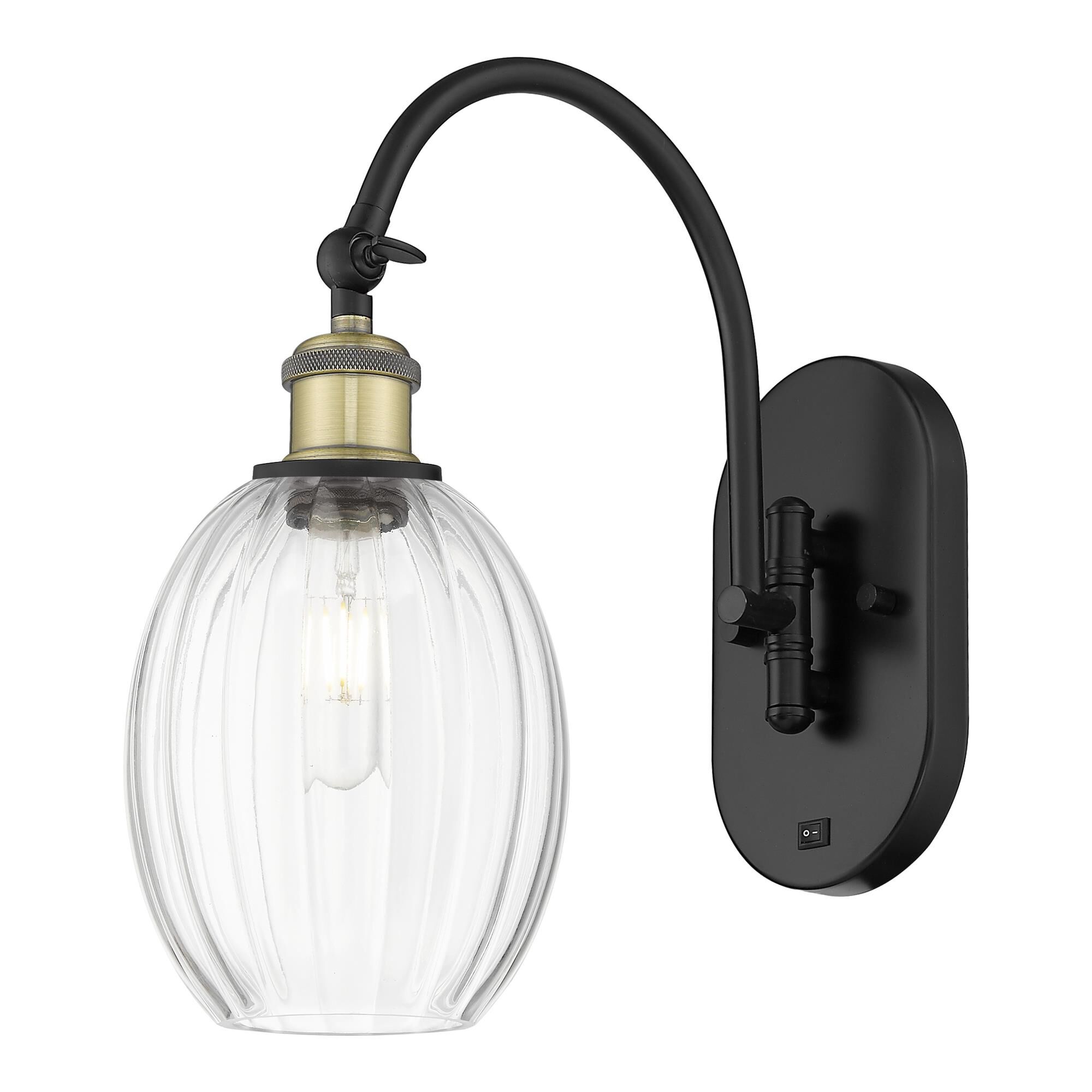 Shown in Black Antique Brass finish and Clear glass