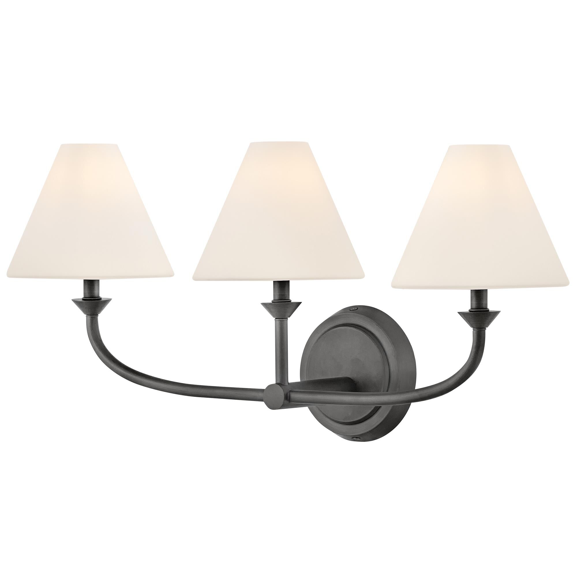 Shown in Blackened Brass finish and Etched Opal glass