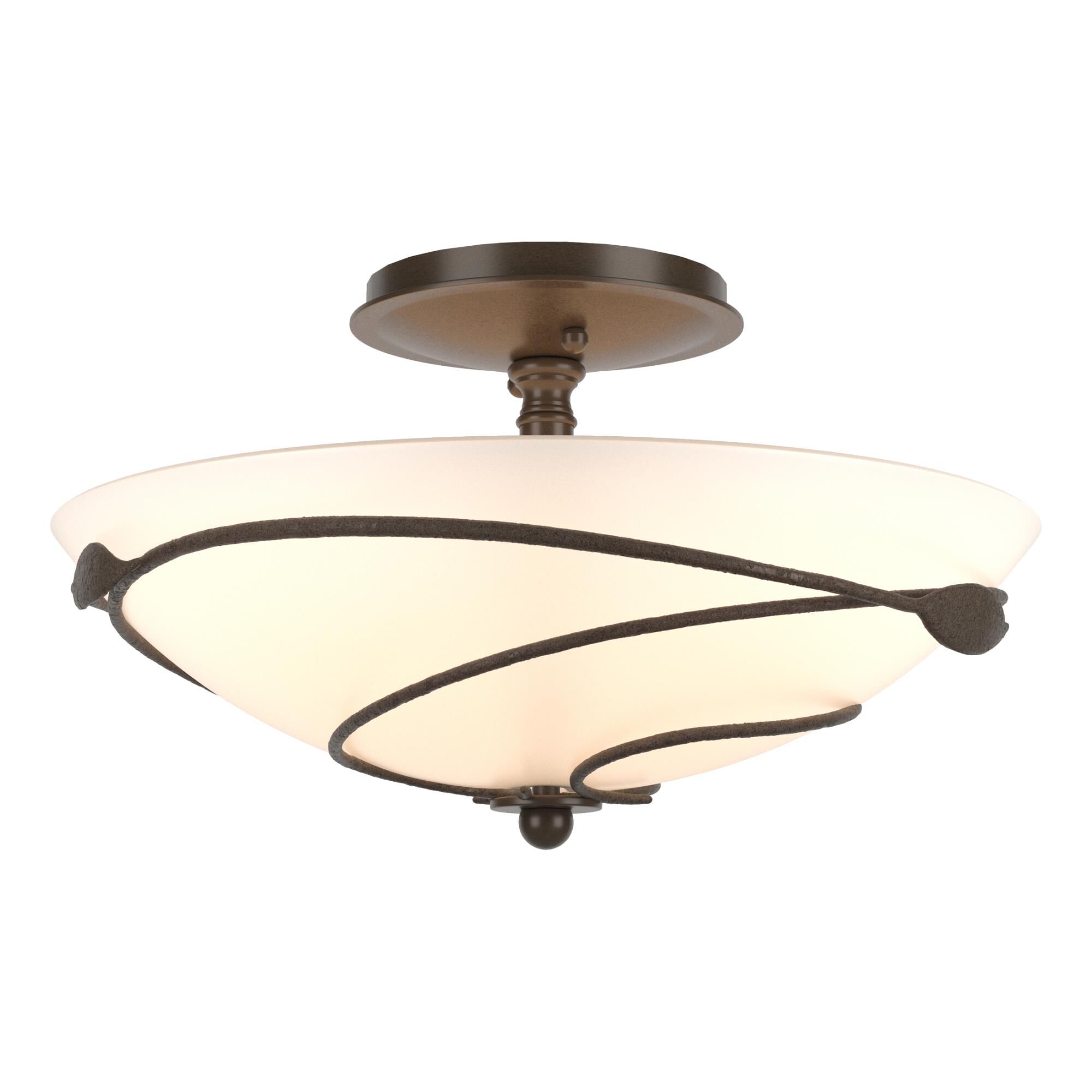 Forged Leaves 13 Inch 2 Light Semi Flush Mount by Hubbardton Forge