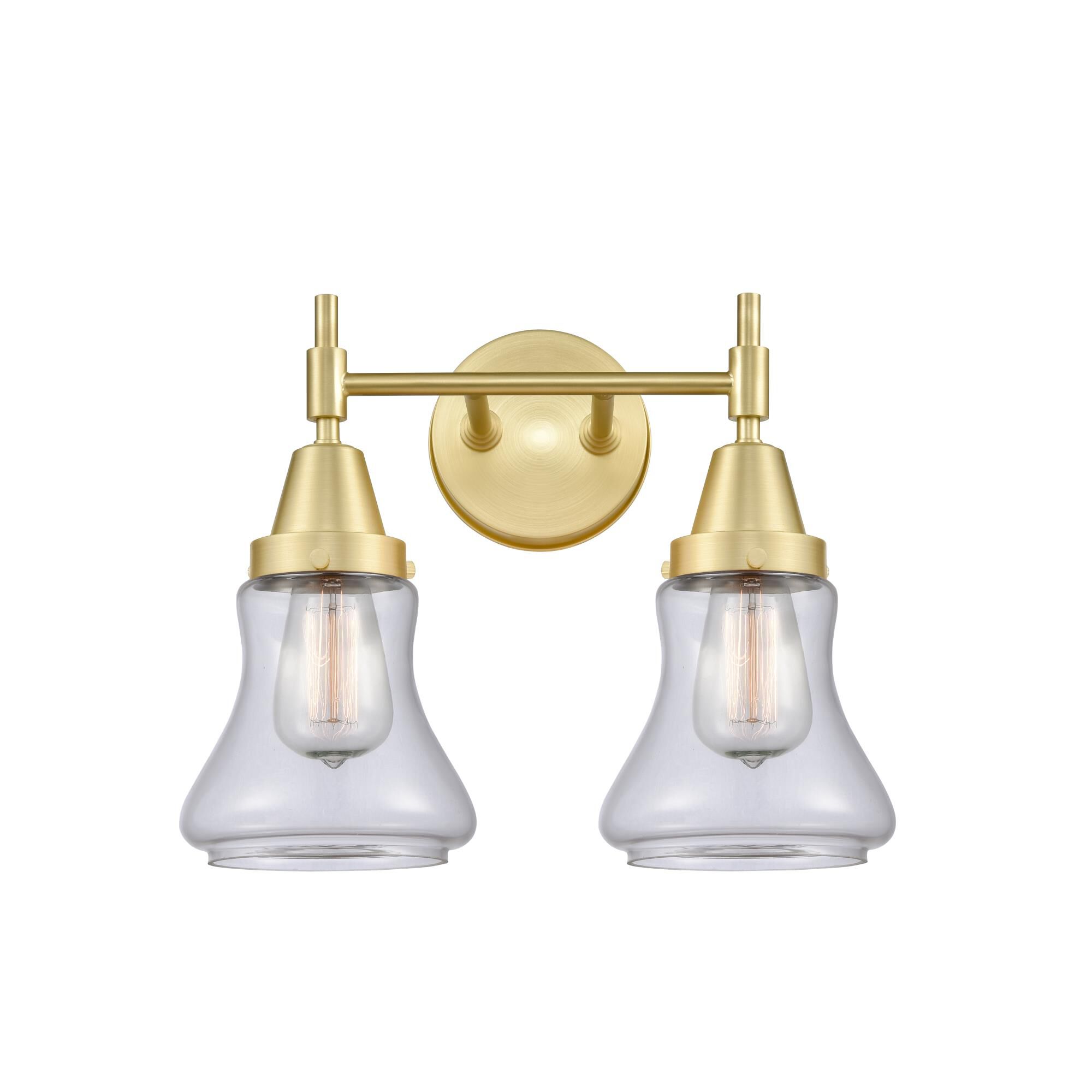 Shown in Satin Brass finish and Clear Large Cone glass
