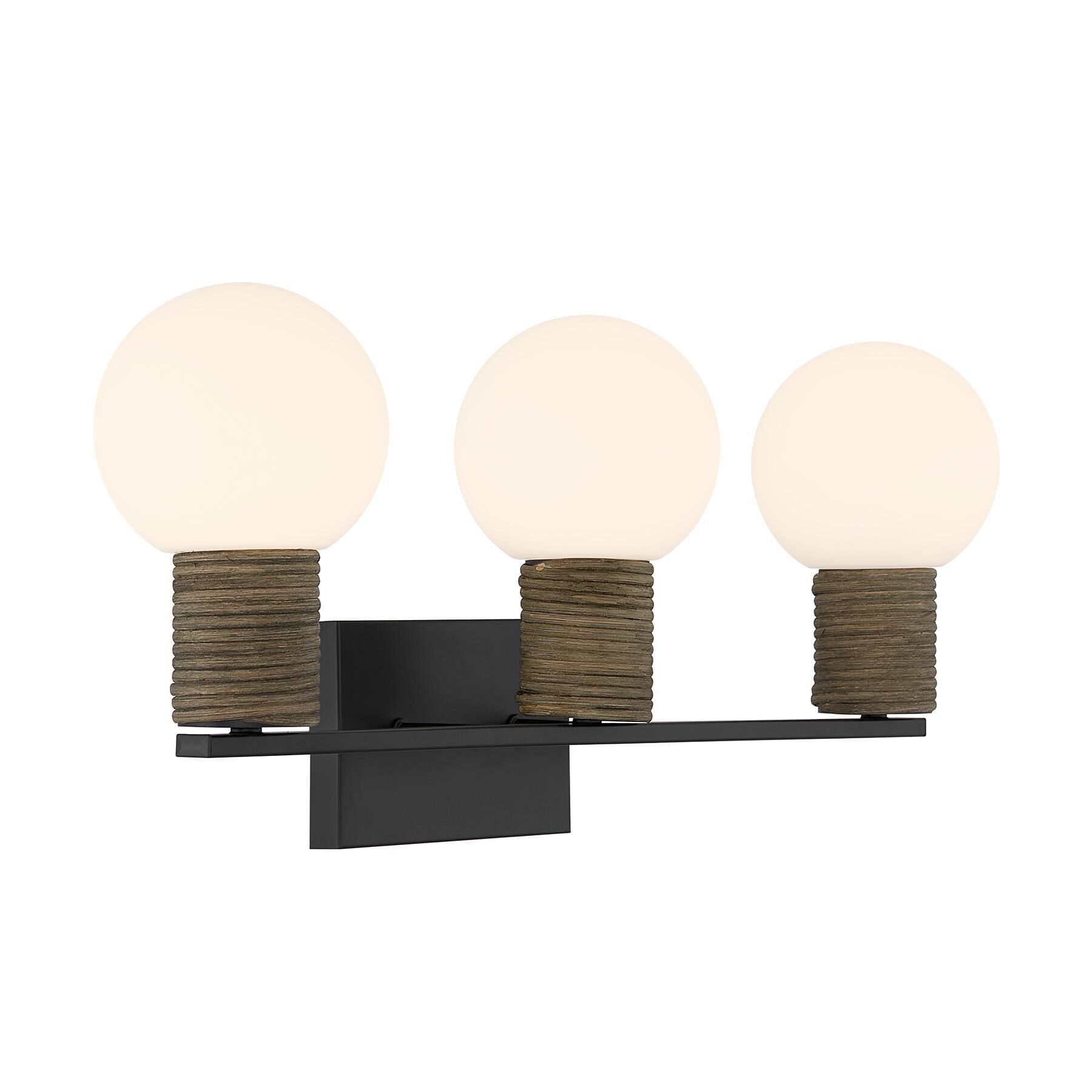 Shown in Matte Black finish and White Opal glass