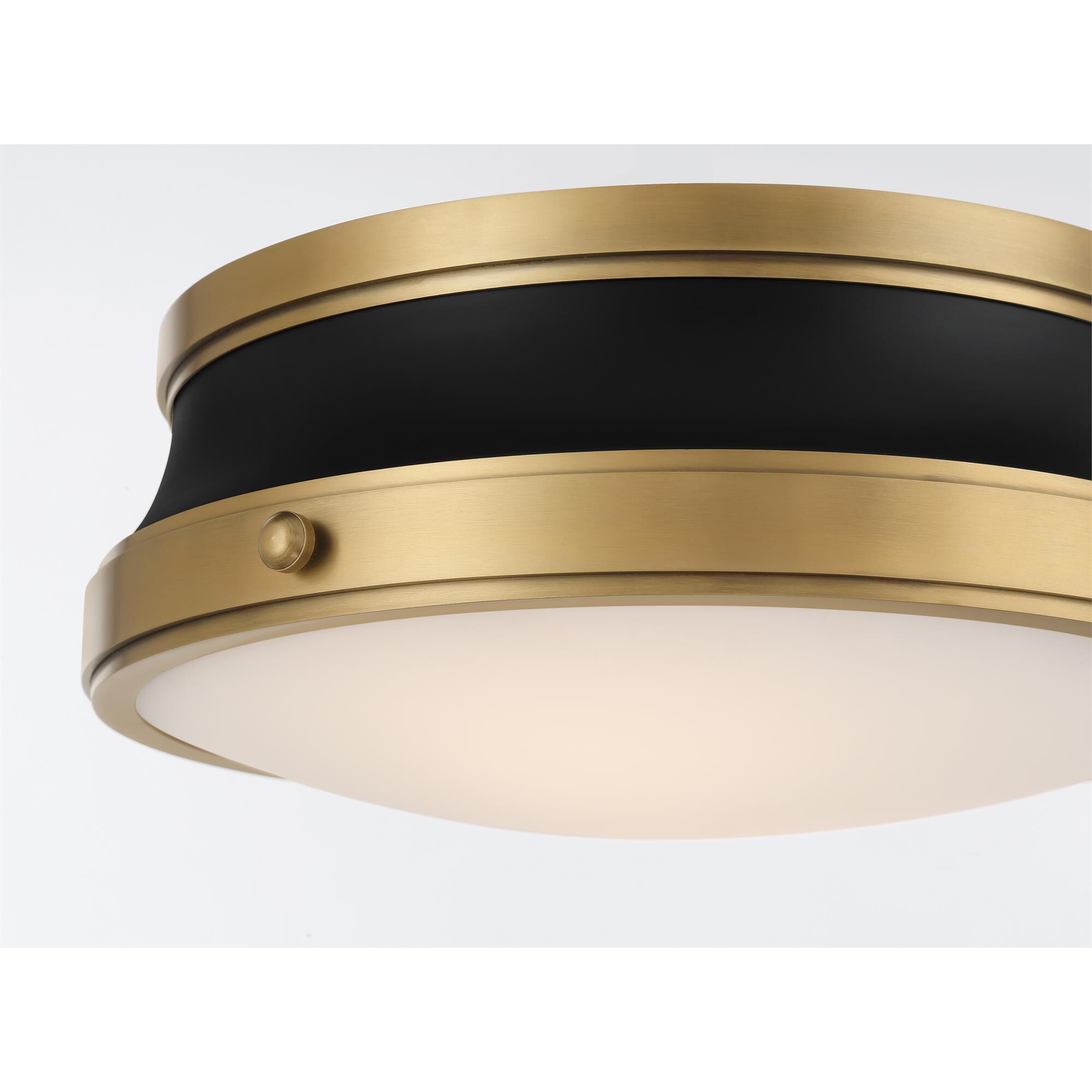 Shown in Legacy Brass and Dark Matte Black finish and Etched Opal glass