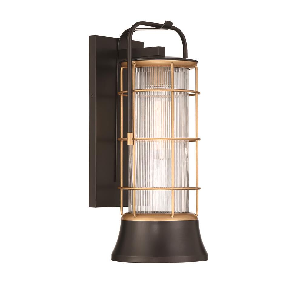 Shown in Oil Rubbed Bronze And Gold finish and Clear Cylinder glass