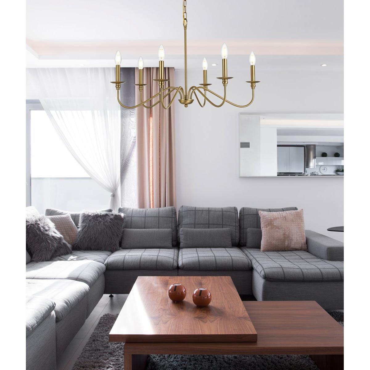 Rohan 30 Inch 6 Light Chandelier by Elegant Lighting