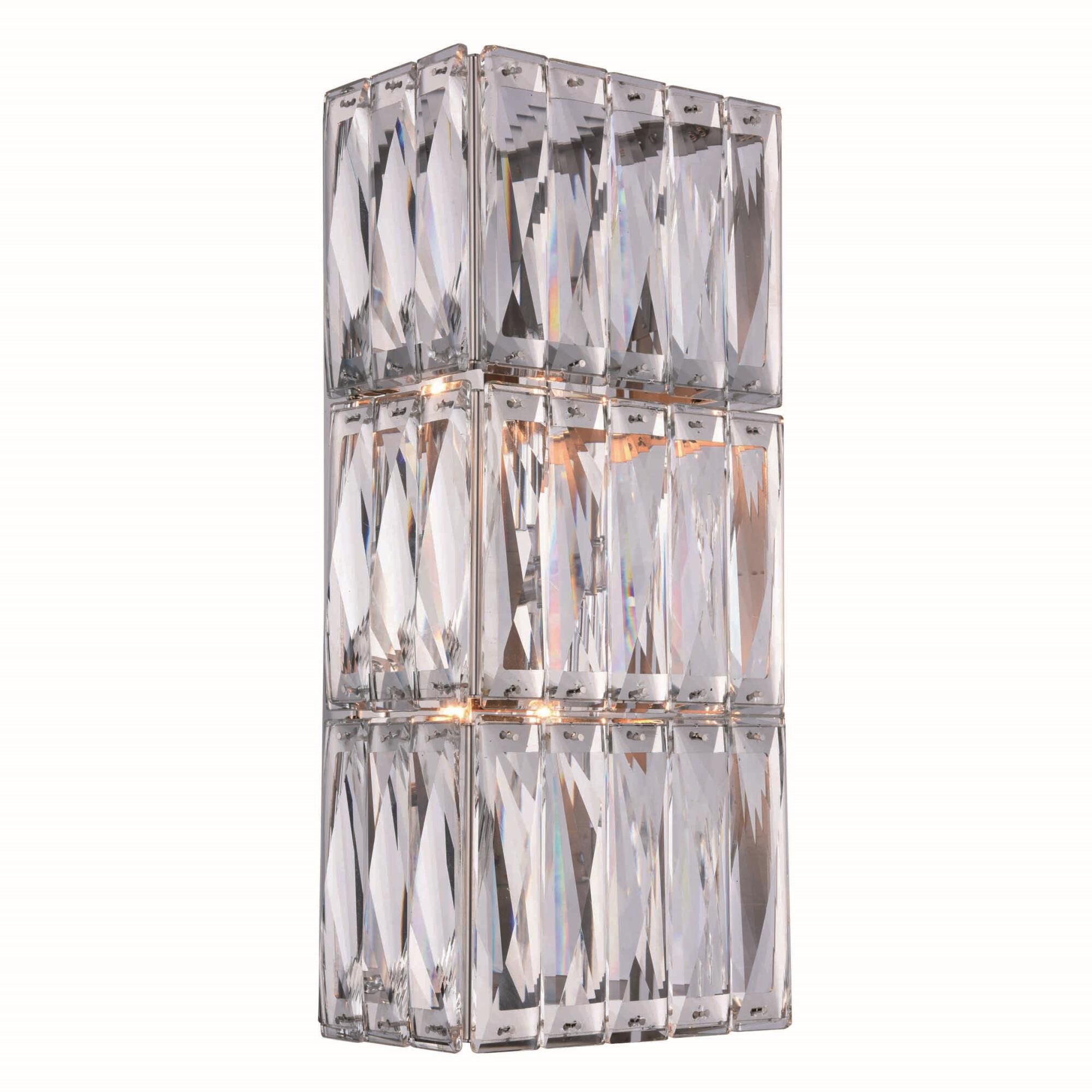 Shown in Chrome finish and Clear Royal Cut crystal and Chrome Stainless Steel shade