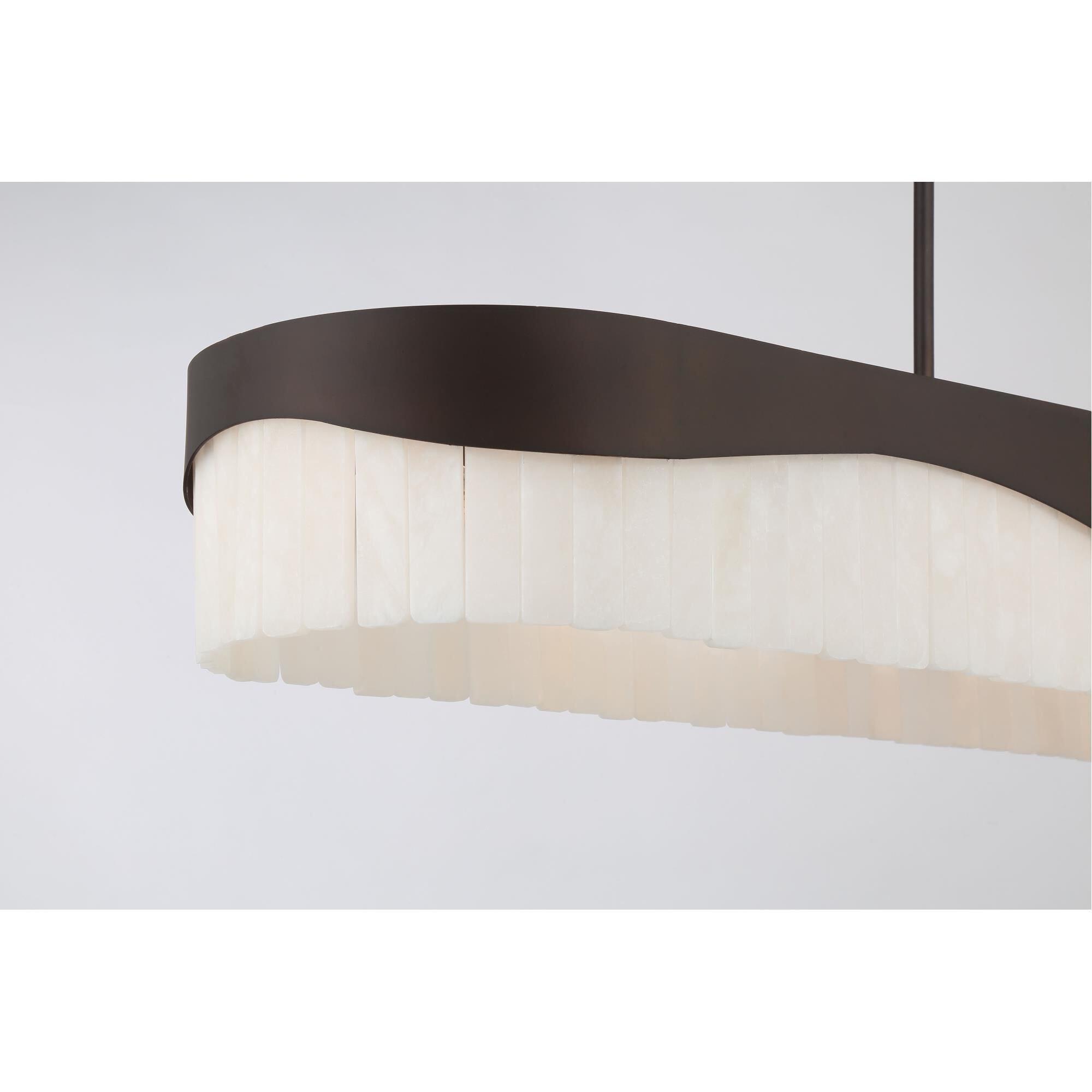 Shown in Dark Bronze finish and White glass and Alabaster Stone shade