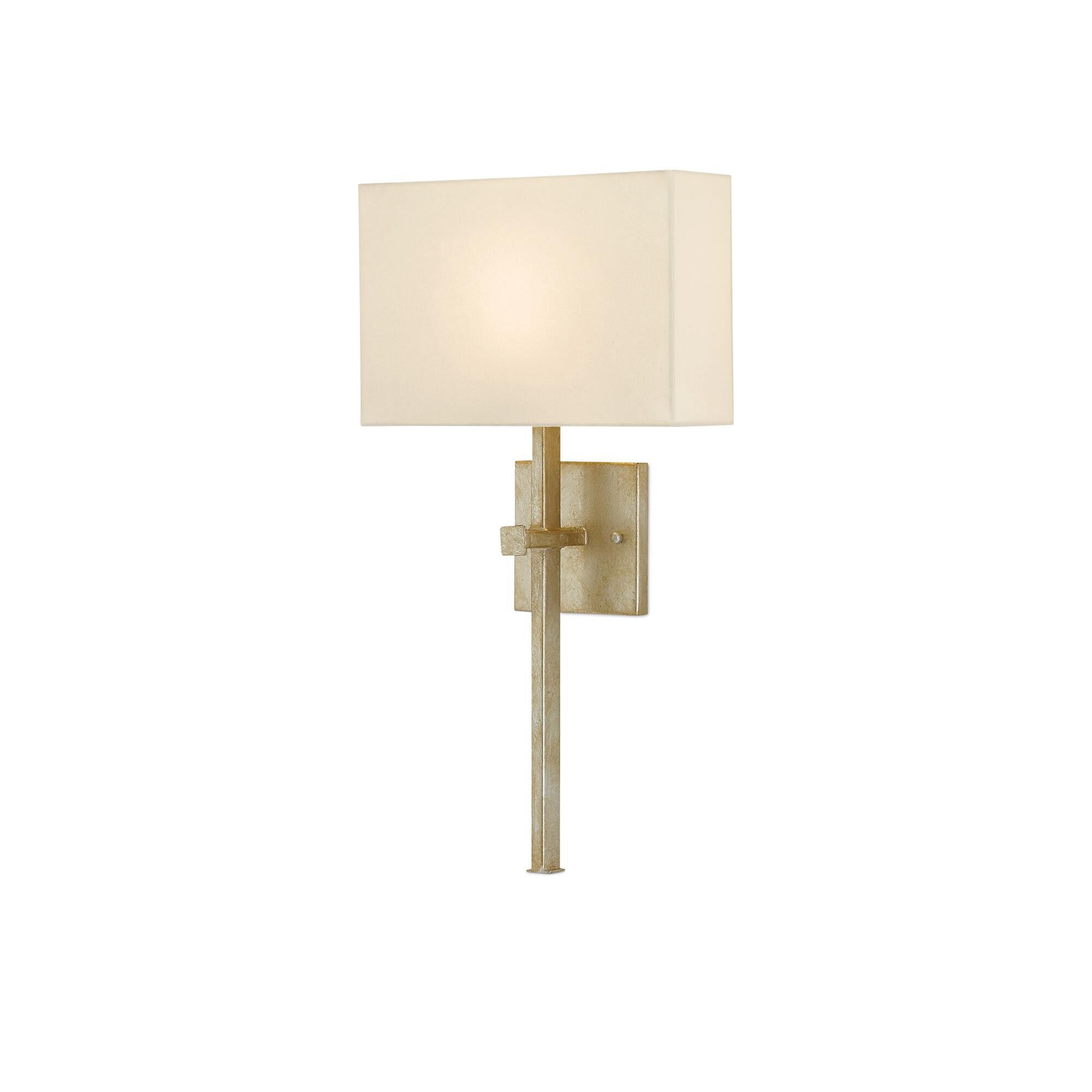 Shown in Silver Leaf finish and Champagne Silk shade