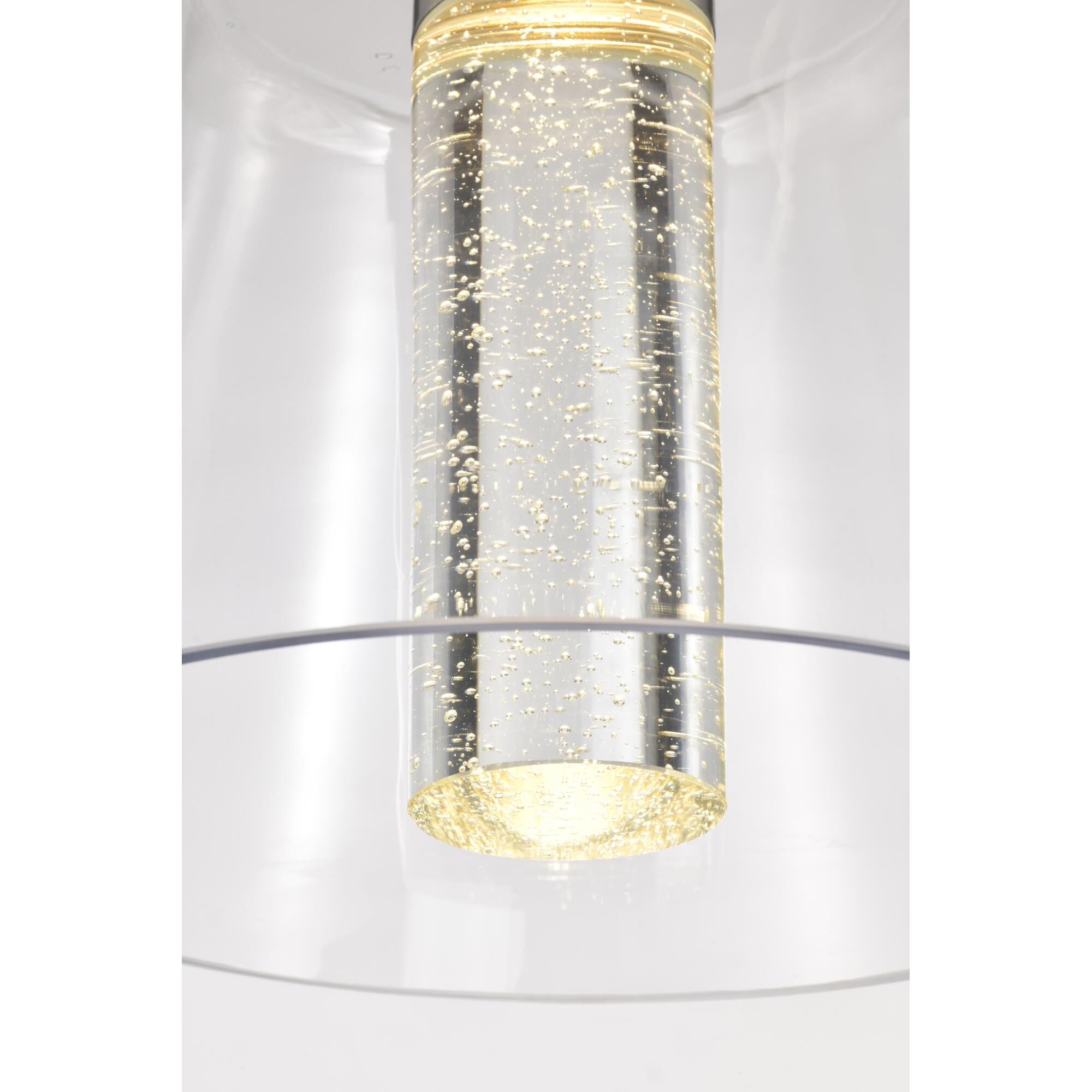 Shown in Brushed Nickel finish and Clear K9 Bubble Crystal glass