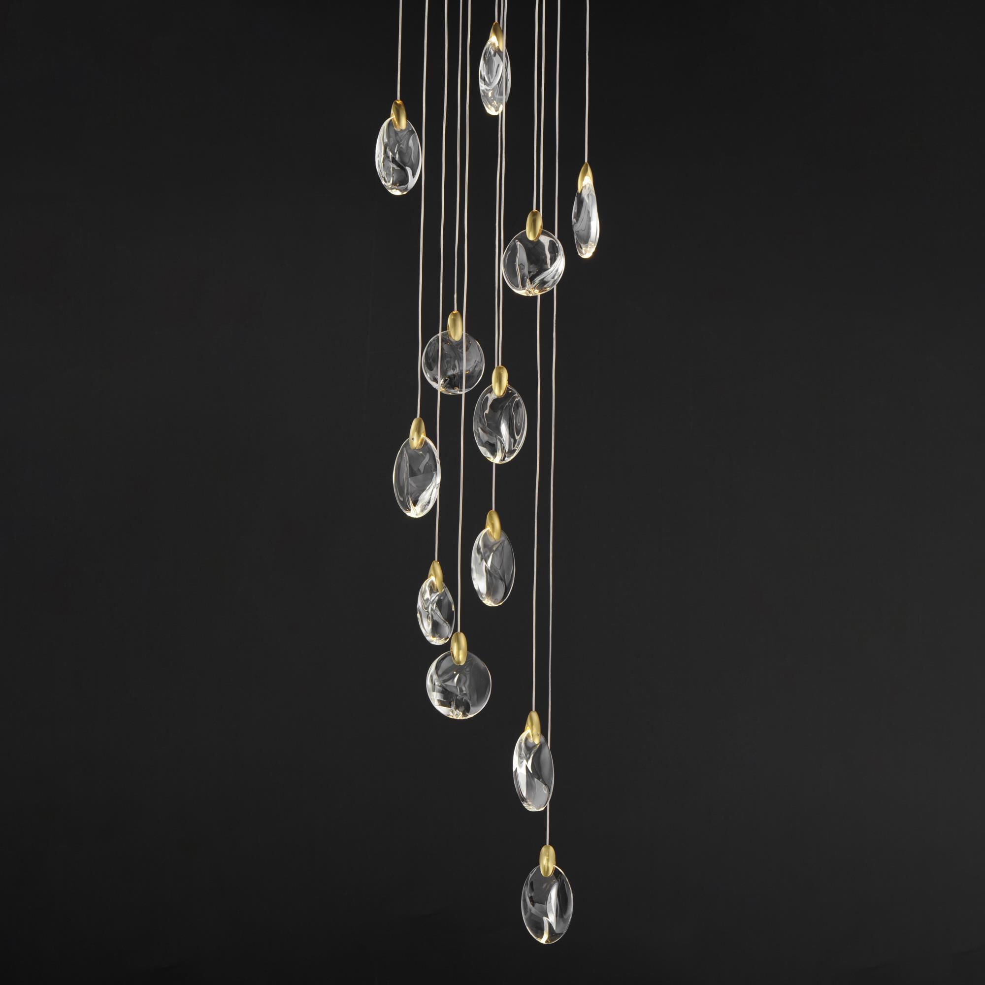 Shown in Black and Polished Gold finish and Clear Crystal glass