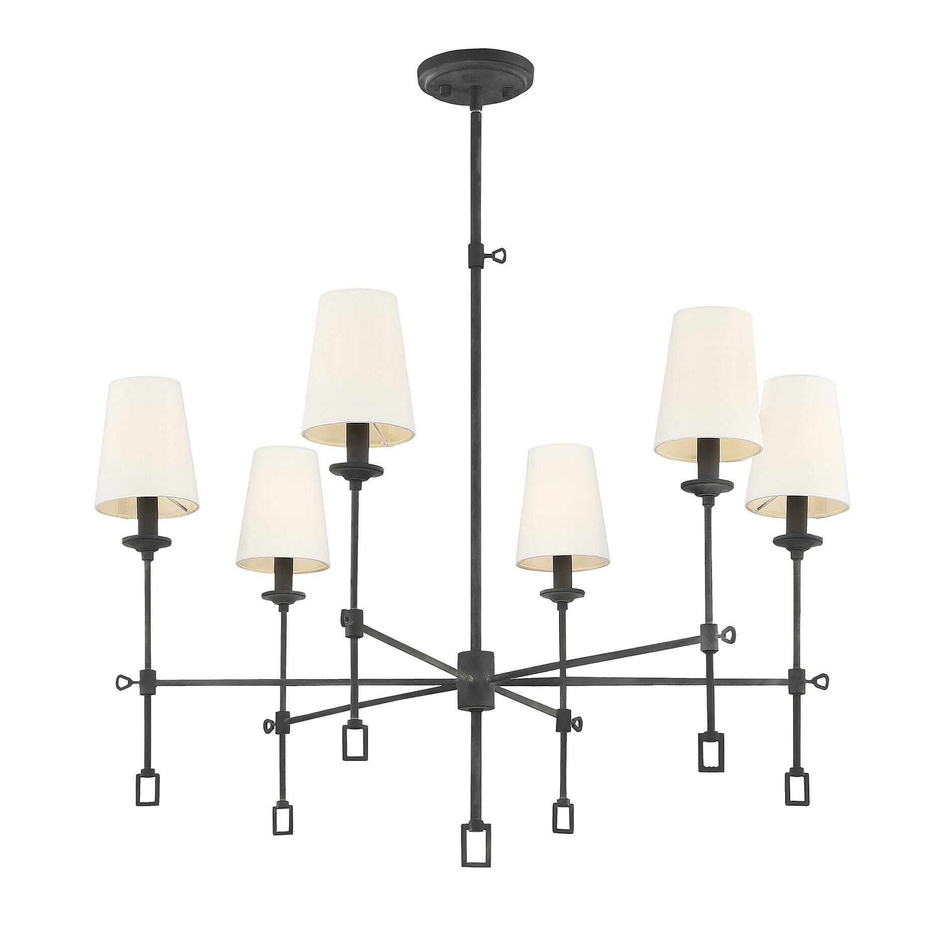 Shown in Oxidized Black finish and Fabric shade