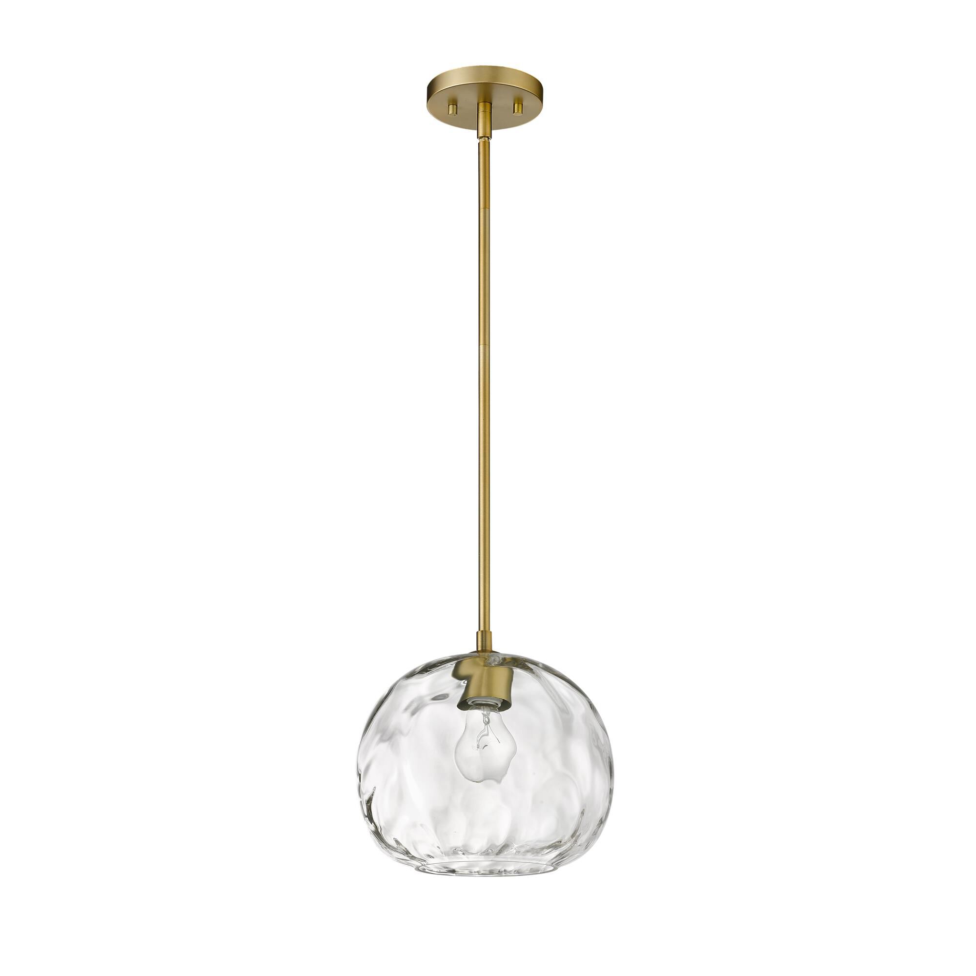 Shown in Olde Brass finish and Glass shade