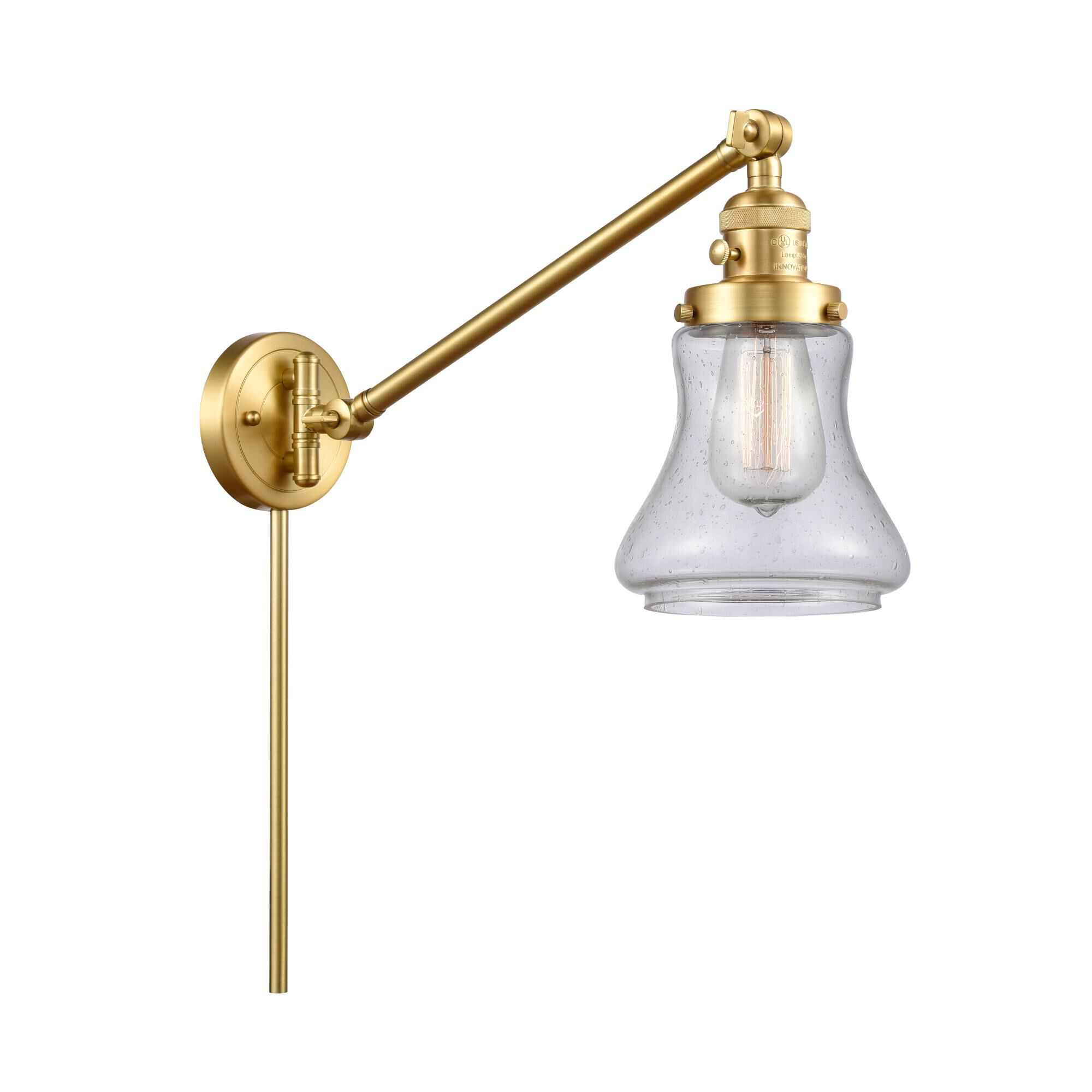 Shown in Satin Gold finish and Seedy Bellmont glass