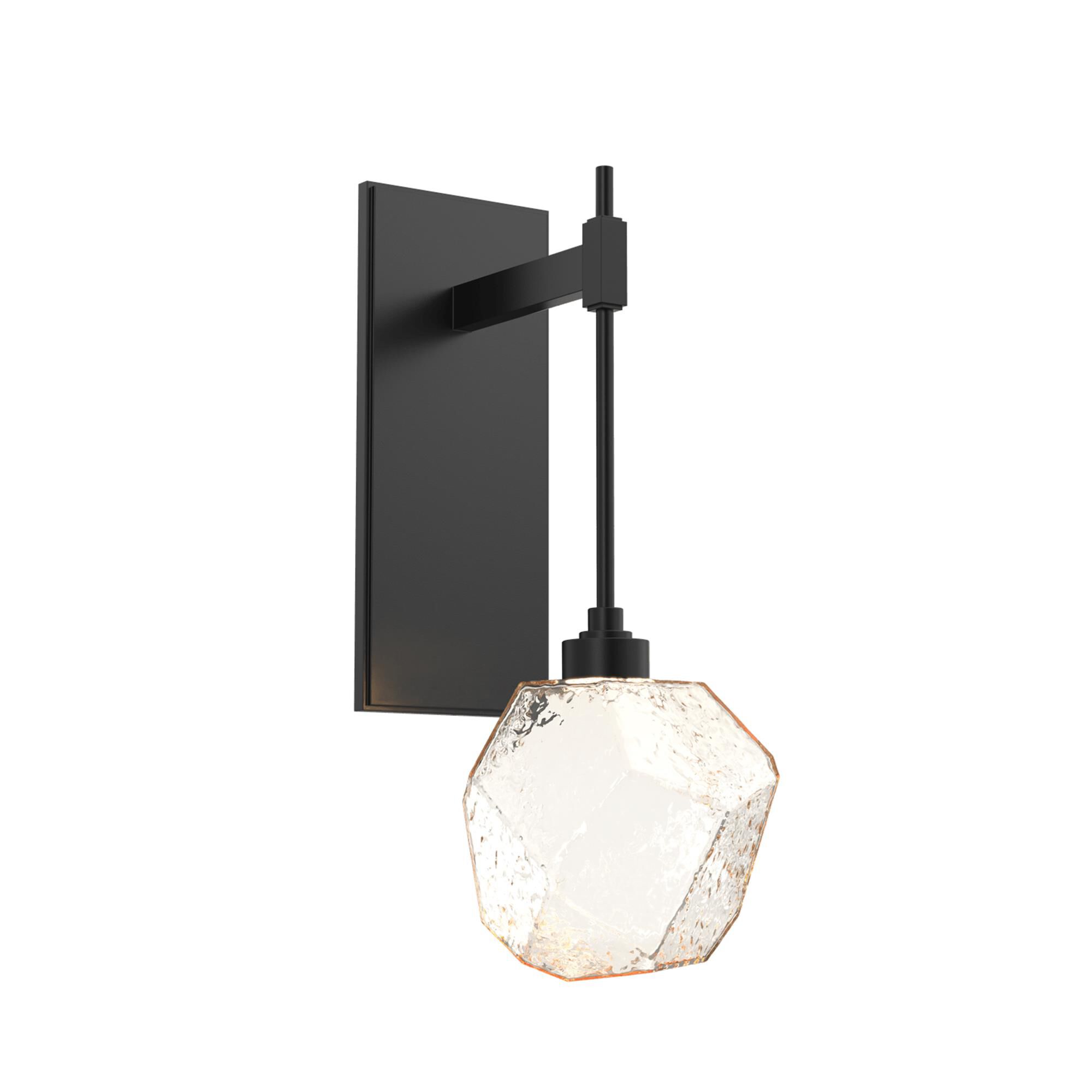 Shown in Matte Black finish and Blown Gem Amber glass