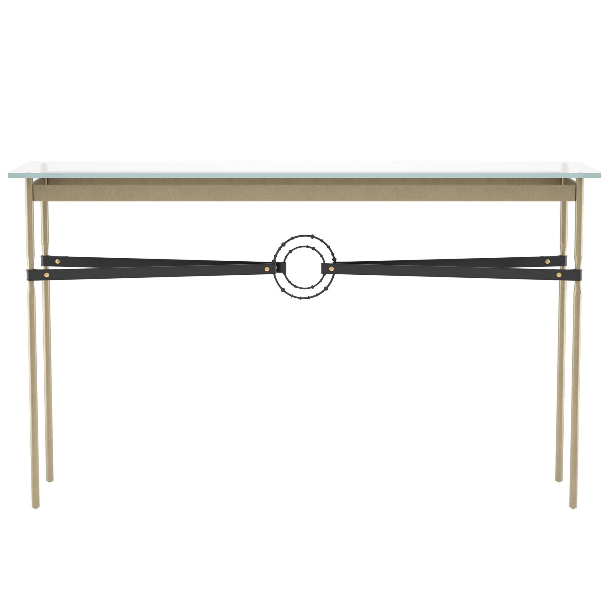 Shown in Soft Gold finish and Oil Rubbed Bronze with Leather Black  accent