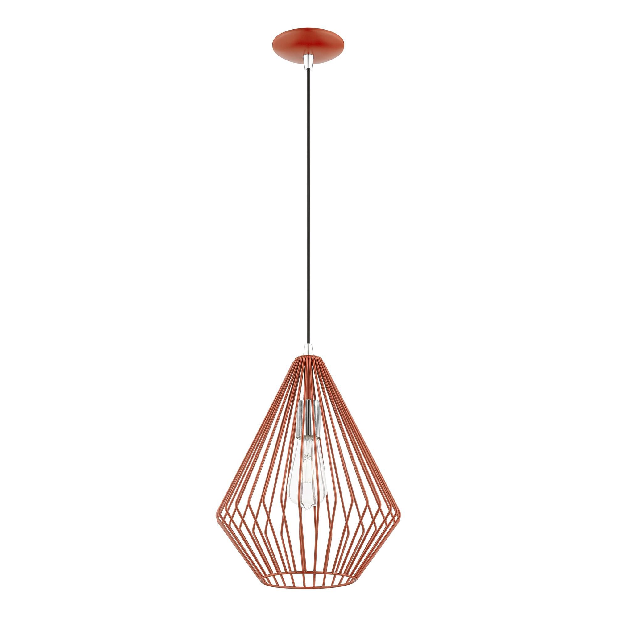 Shown in Shiny Red with Polished Chrome Accents finish and Shiny Red Metal shade