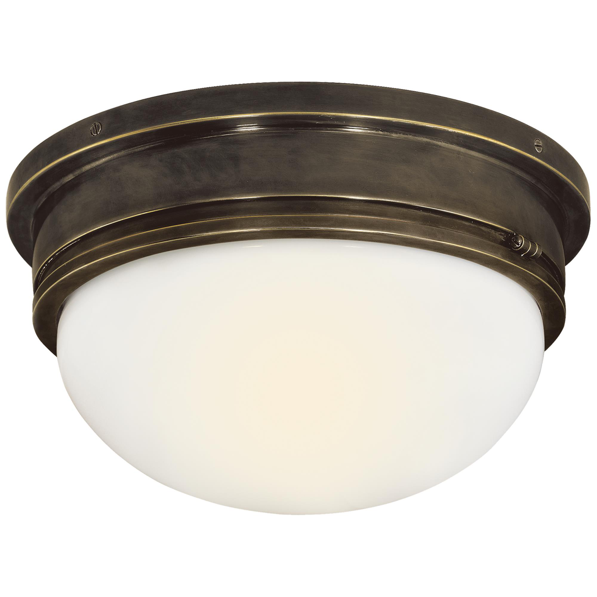 Shown in Bronze finish and White glass
