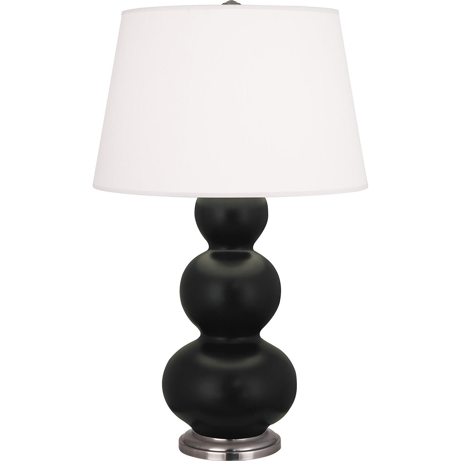 Shown in Matte Obsidian finish and Pearl shade and Antique Silver accent