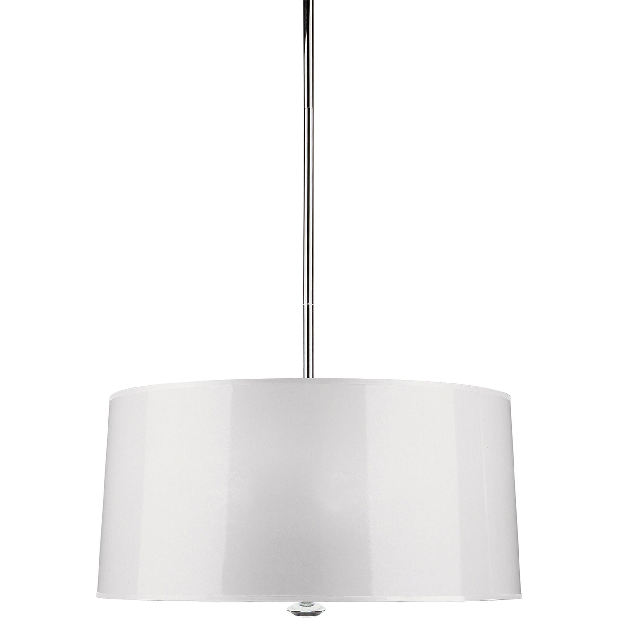 Shown in Polished Nickel finish and White Ceramik Parchment With Silver Mylar Lining shade