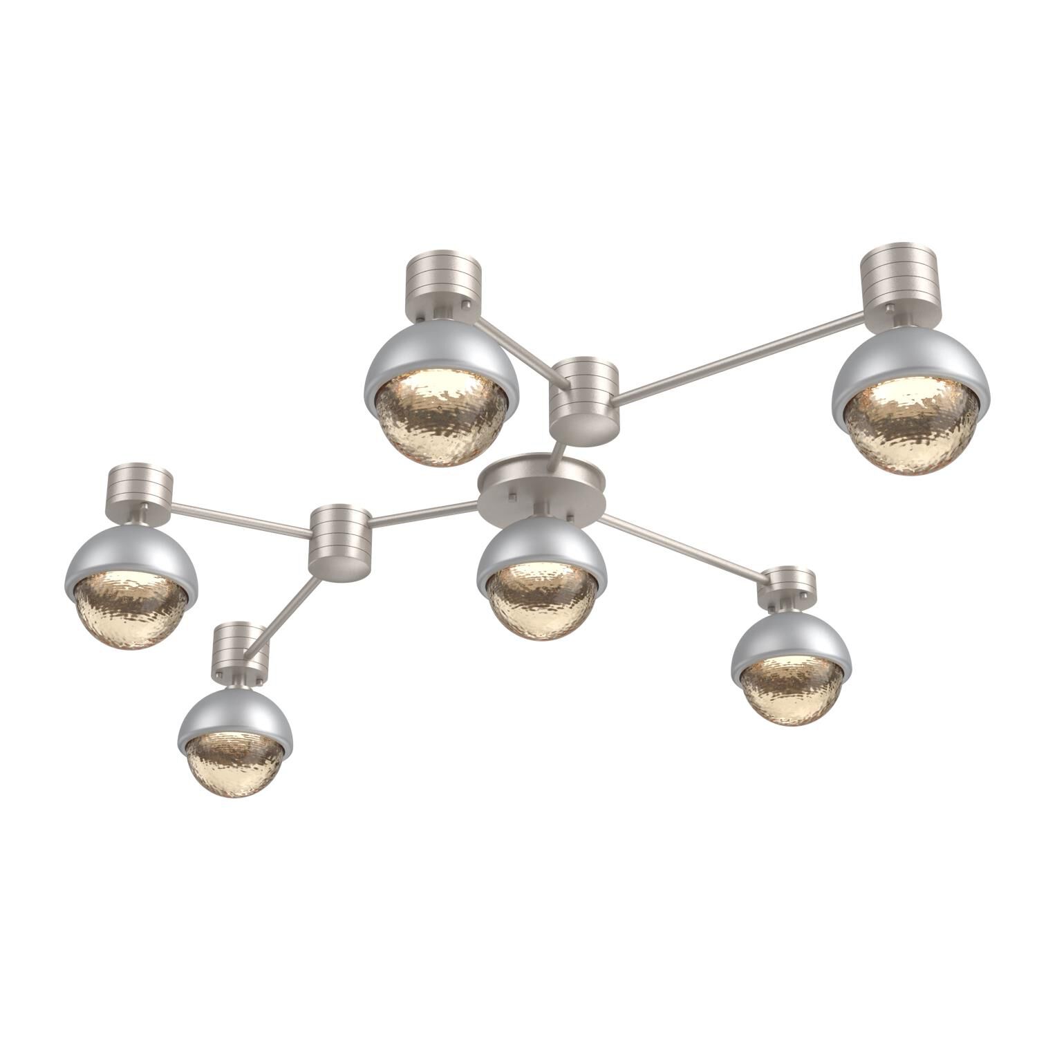 Shown in Beige Silver finish and Amber glass and Classic Silver accent