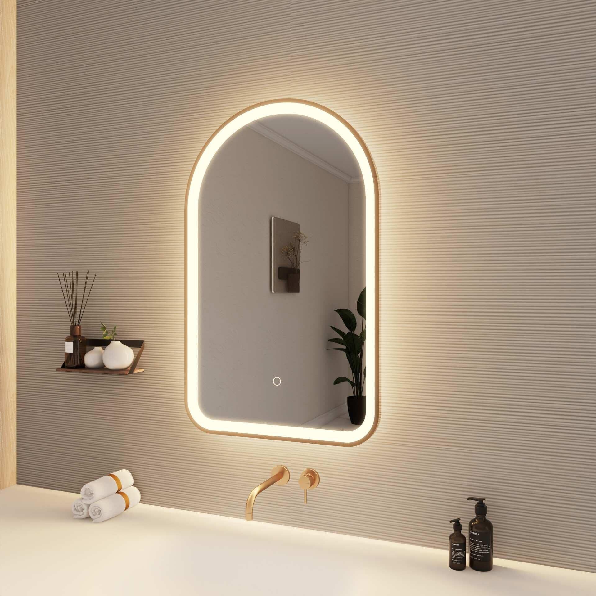 Harmoni 32 Inch Arched LED Lighted Mirror by Elegant Decor