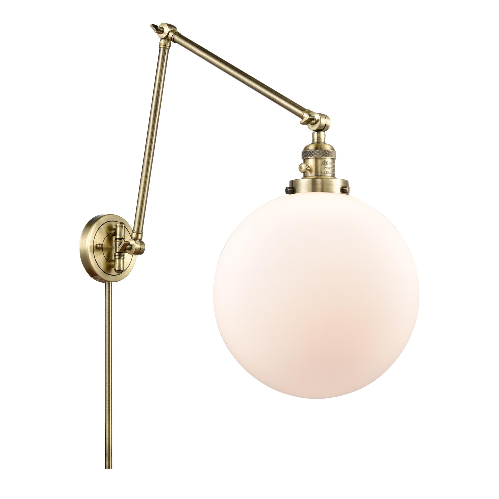 Bruno Marashlian Xx-Large Beacon Wall Swing Lamp by Innovations Lighting