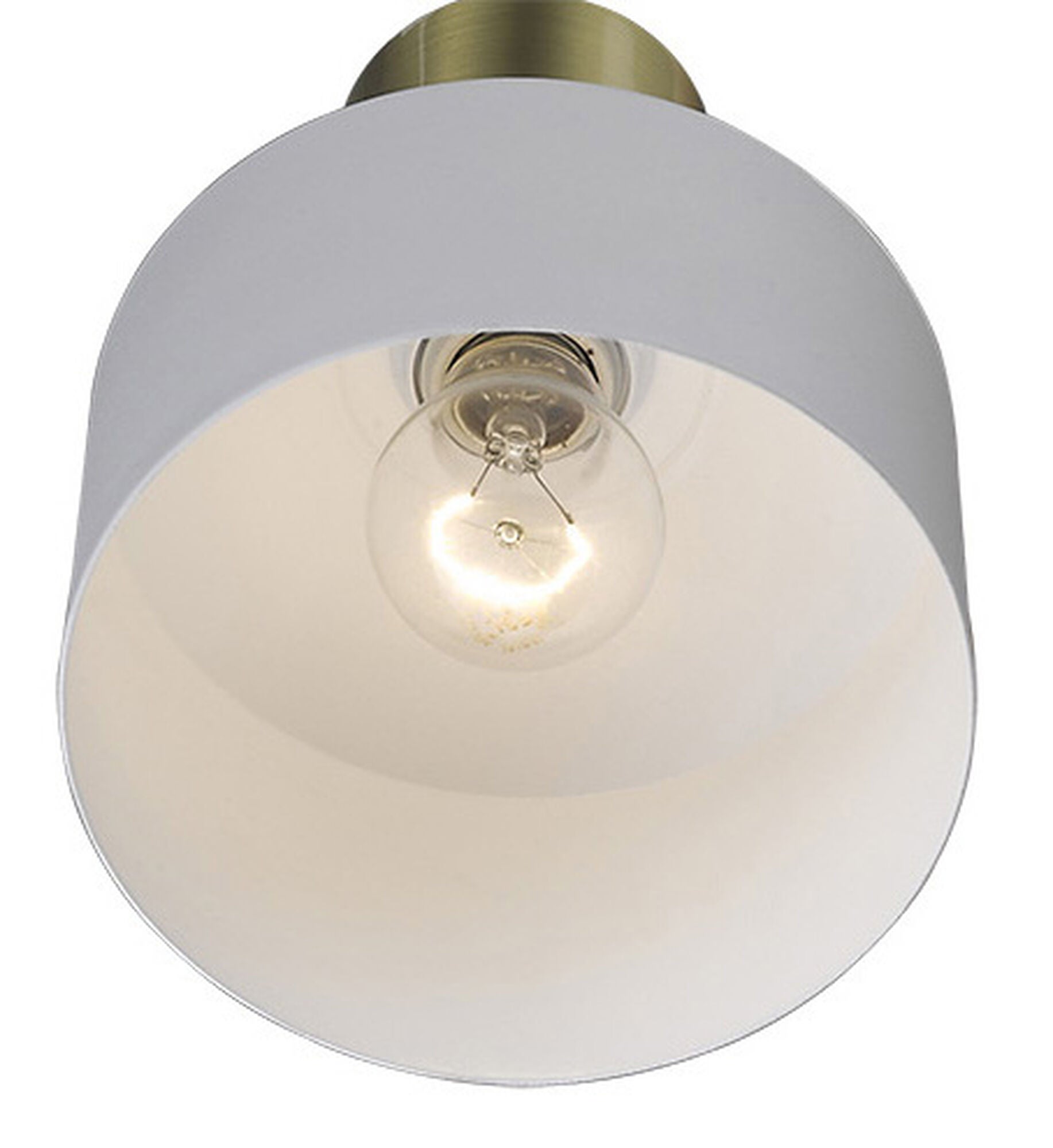 Shown in White finish and White glass and White Metal Drum shade
