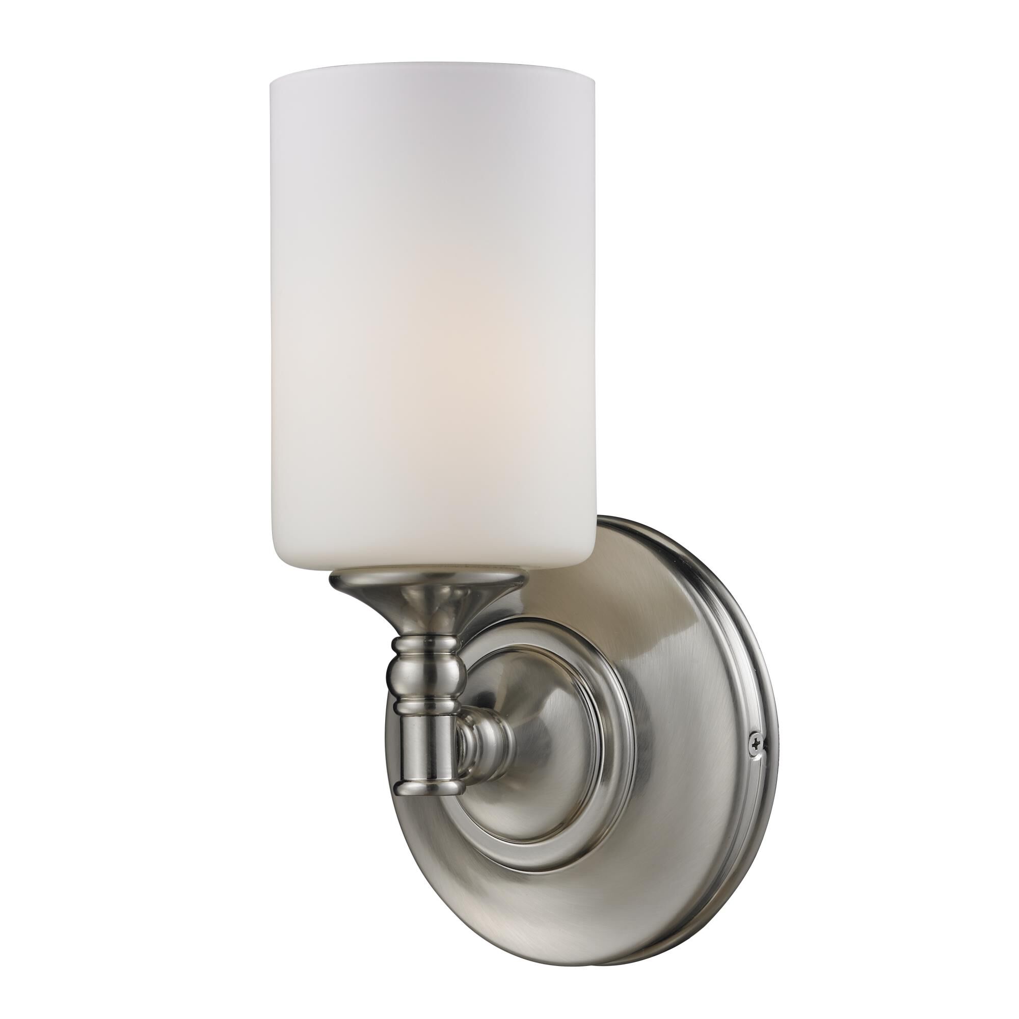Shown in Brushed Nickel finish and Glass shade