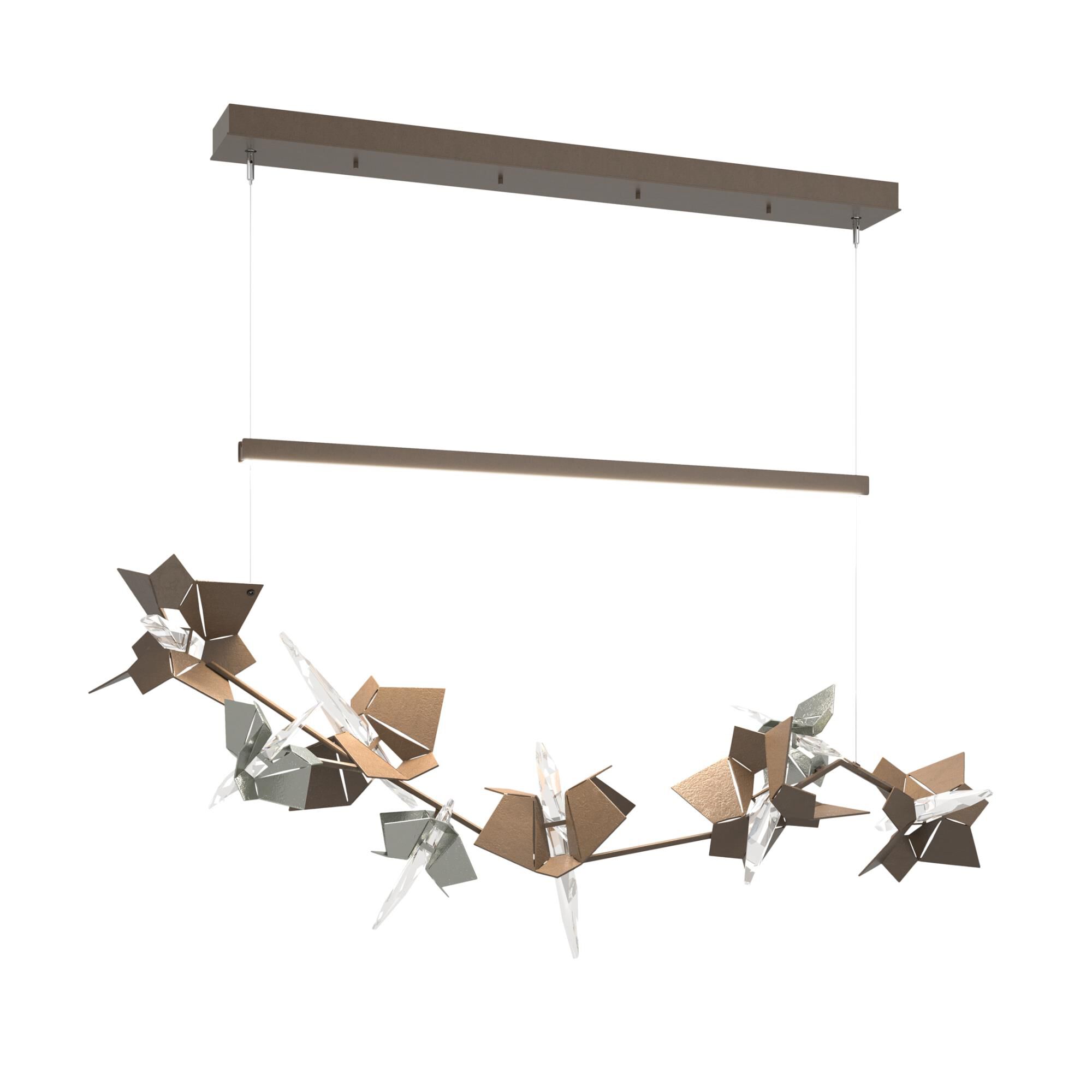 Shown in Bronze finish and Swarovski crystal and Gold glass and Sterling accent