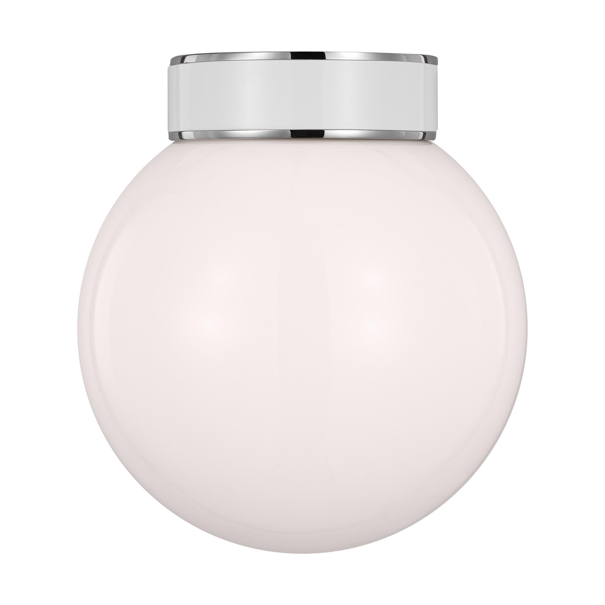 Shown in Polished Nickel finish and Milk White glass