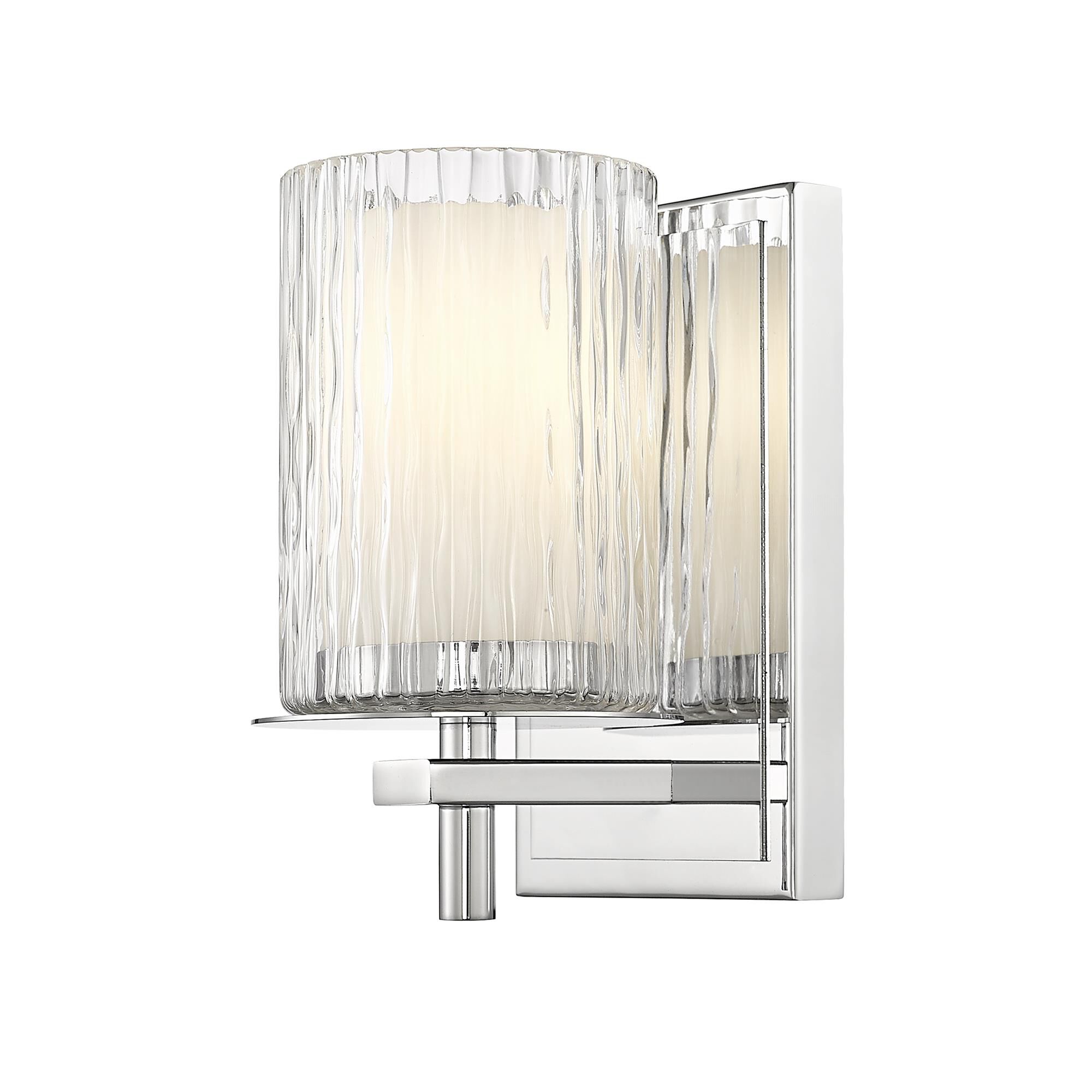 Shown in Chrome finish and Clear + Etched Opal glass and Clear + Etched Opal shade