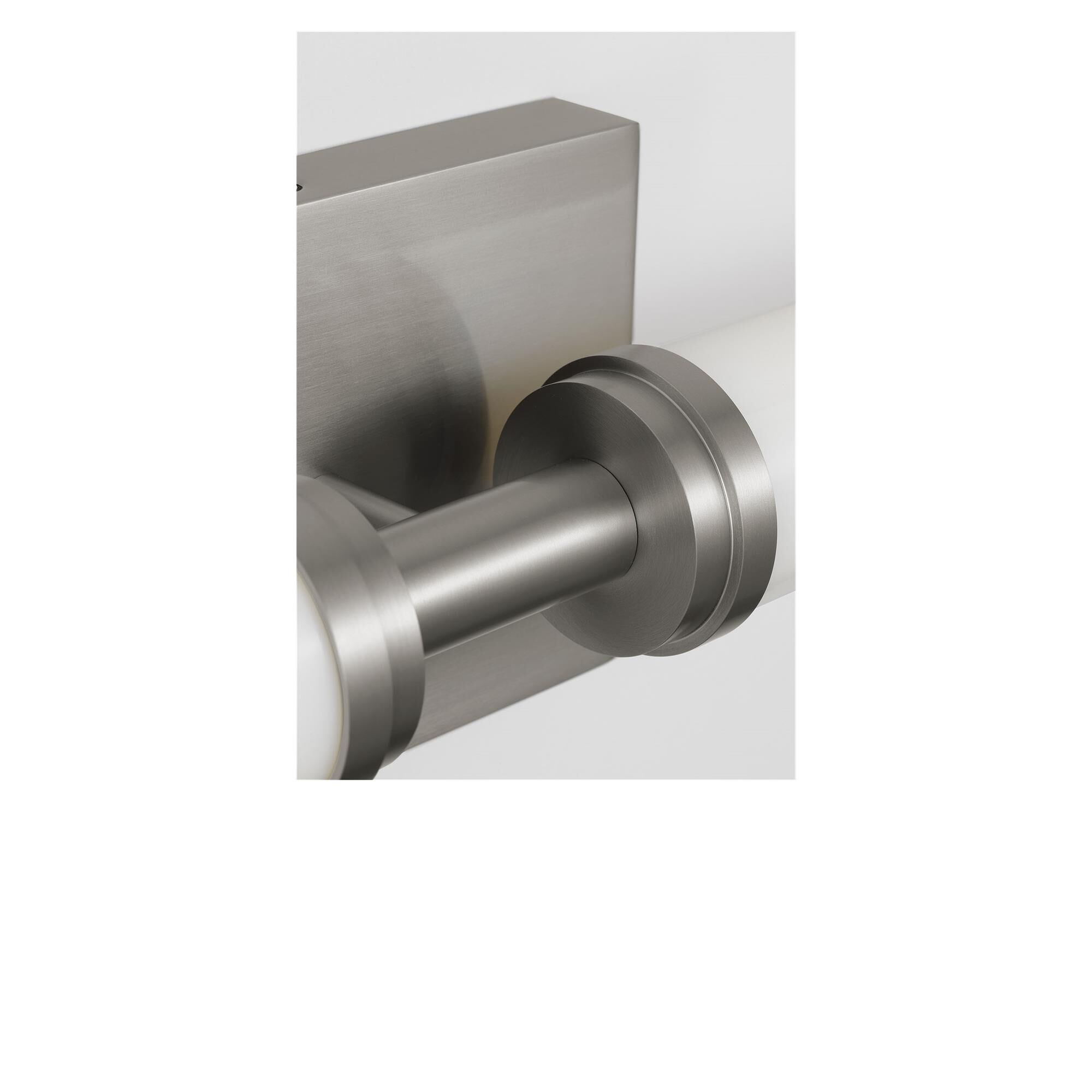Shown in Brushed Nickel finish and White Acrylic shade