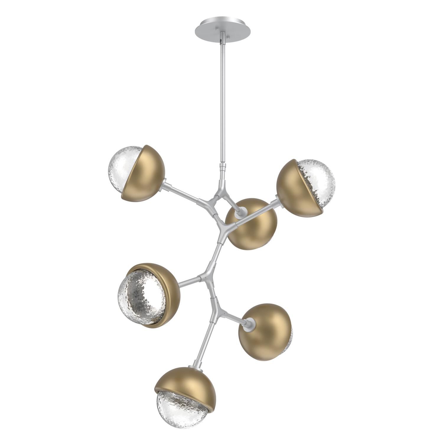 Shown in Classic Silver finish and Clear glass and Gilded Brass accent