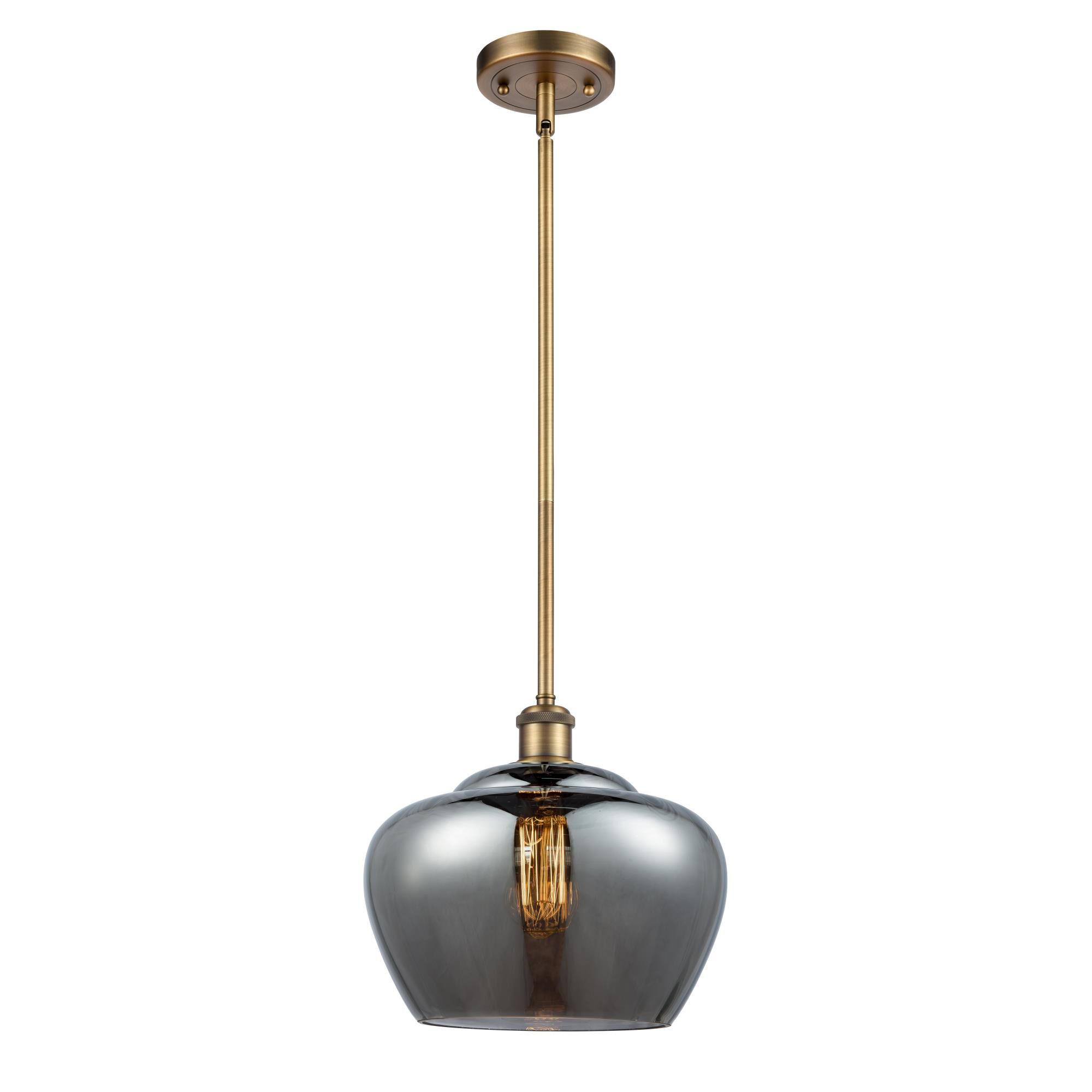 Shown in Brushed Brass finish and Bowl glass and Glass shade