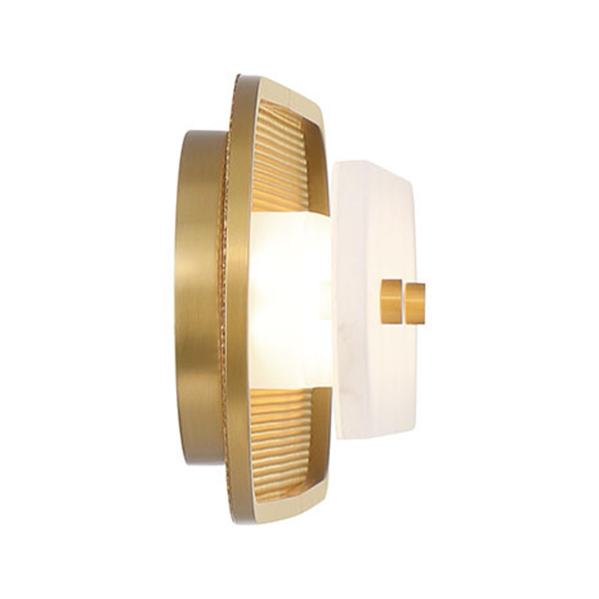 Shown in Gold finish and Alabaster glass