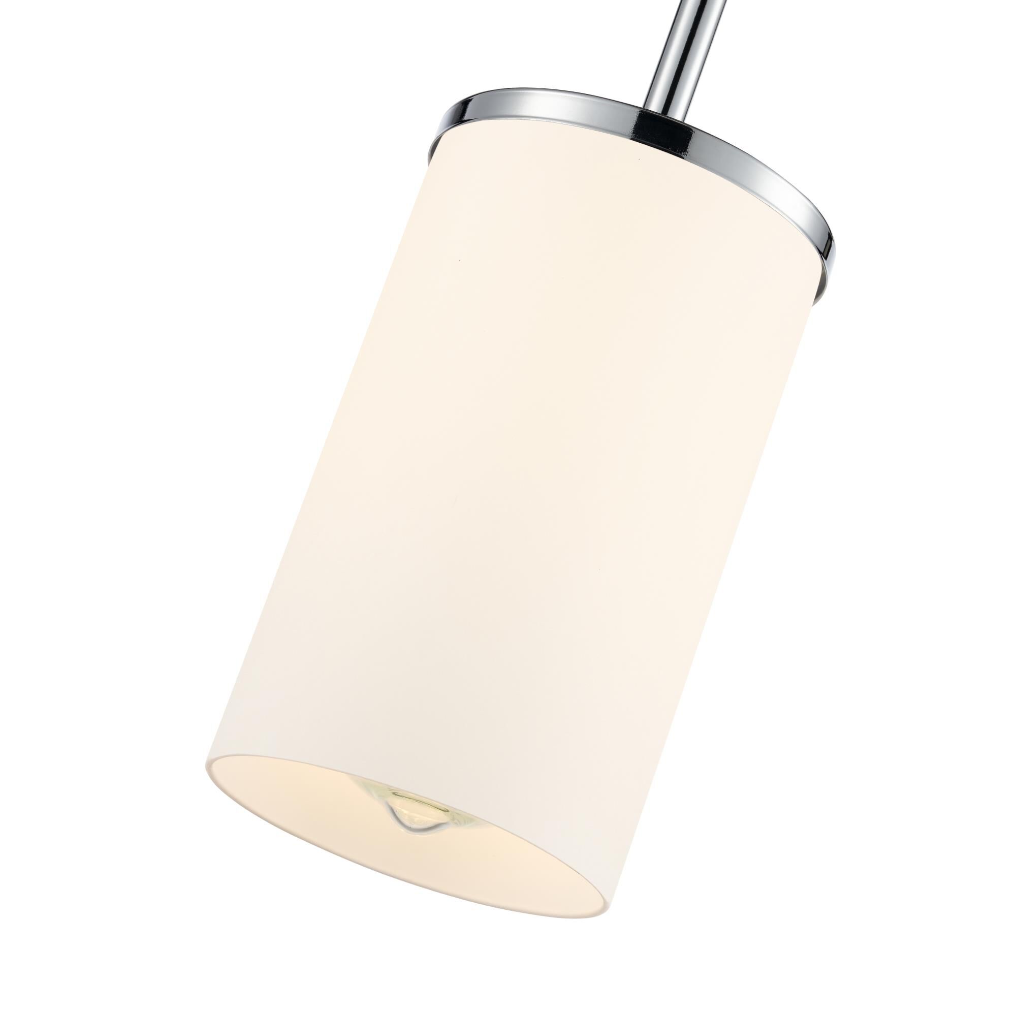 Shown in Chrome finish and Etched White glass