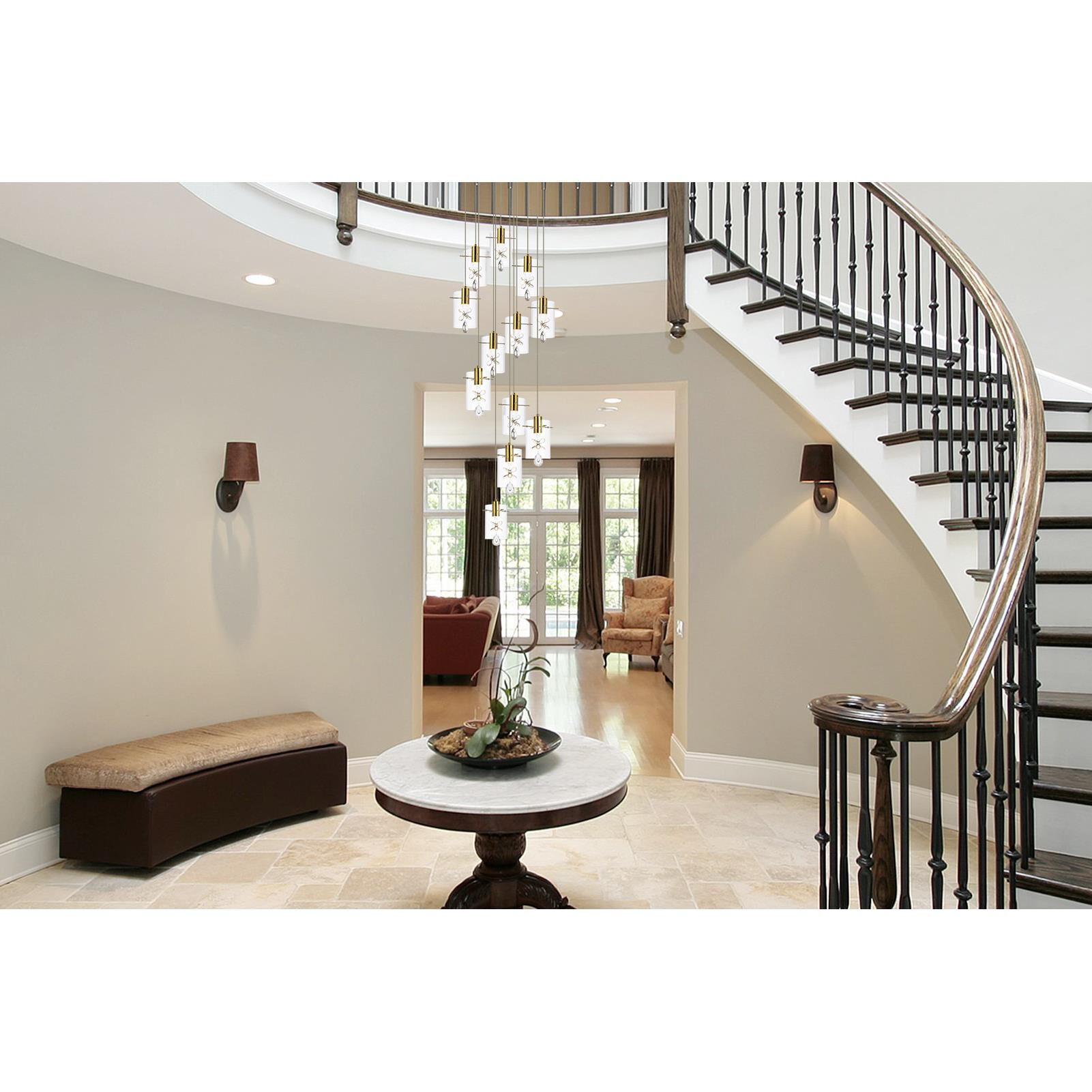 Hana 22 Inch 12 Light LED Multi Light Pendant by Elegant Lighting