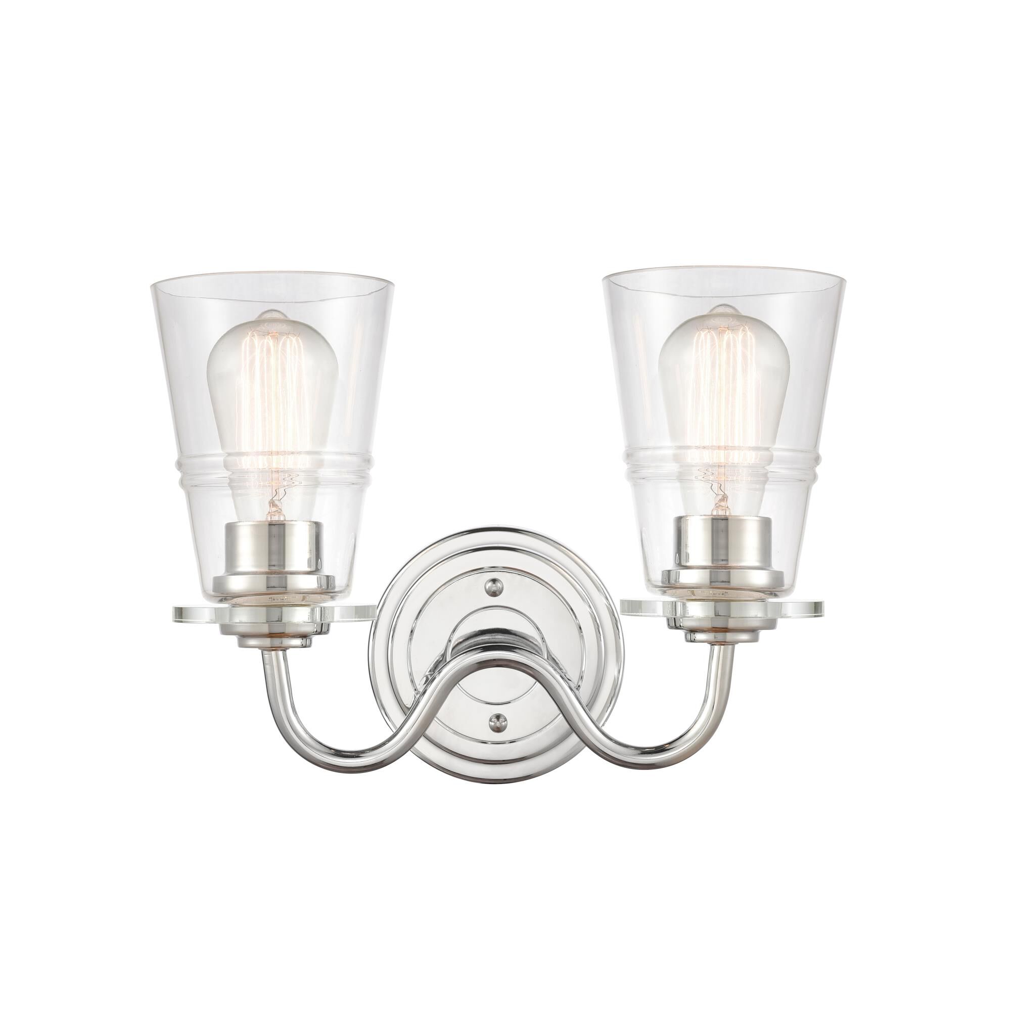 Shown in Polished Chrome finish and Clear glass