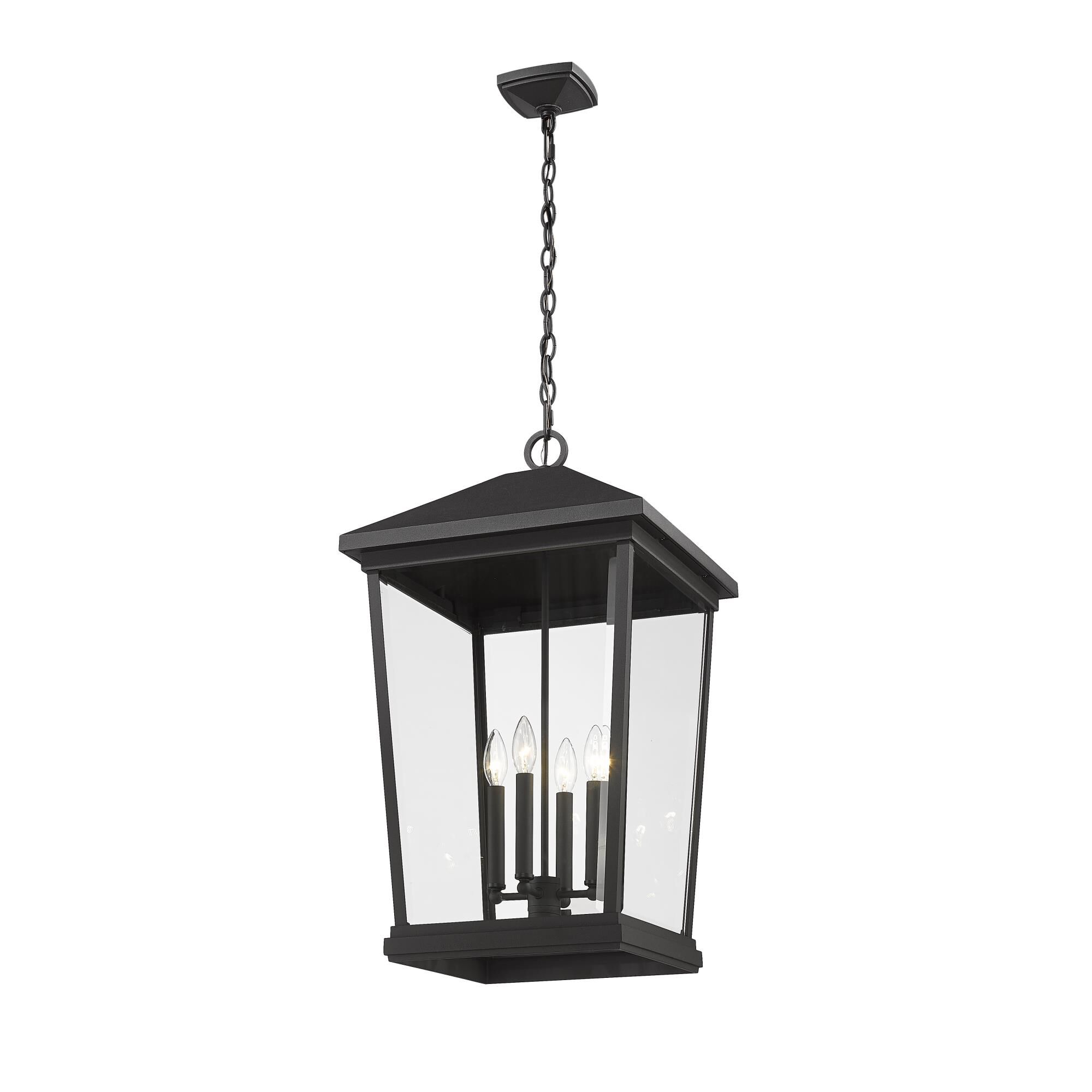 Shown in Black finish and Glass shade