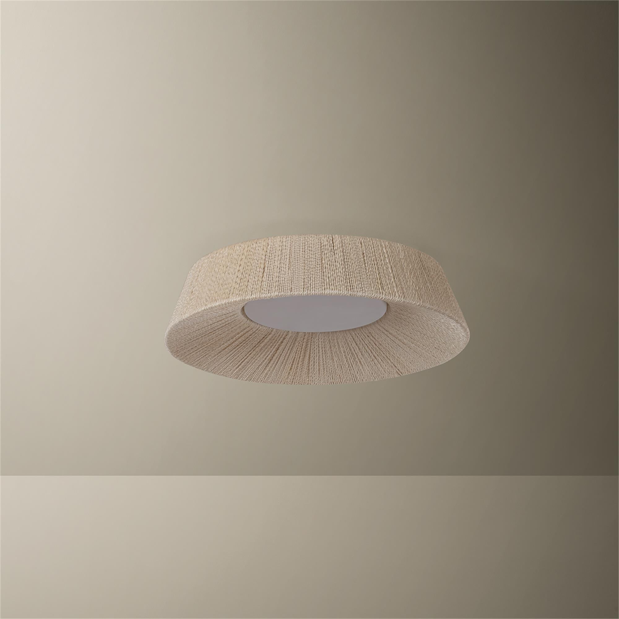 Shown in Vintage Gold Leaf finish and Abaca shade