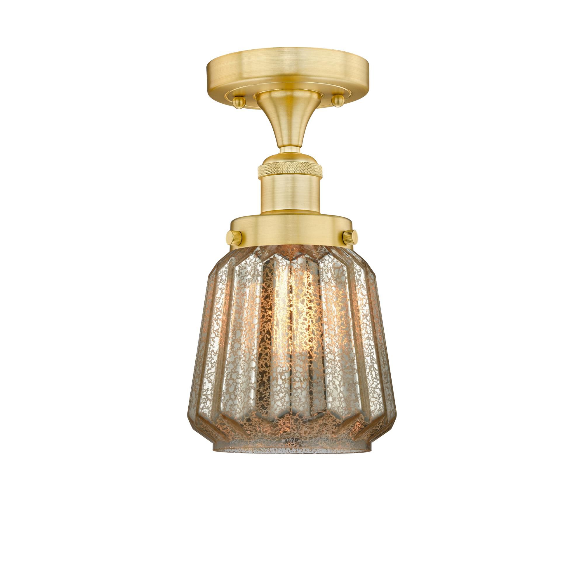 Shown in Satin Gold finish and Mercury glass