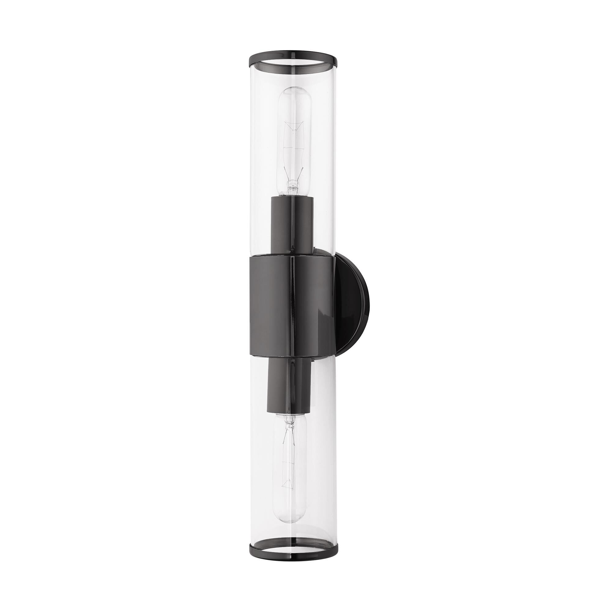 Shown in Black Chrome finish and Clear glass